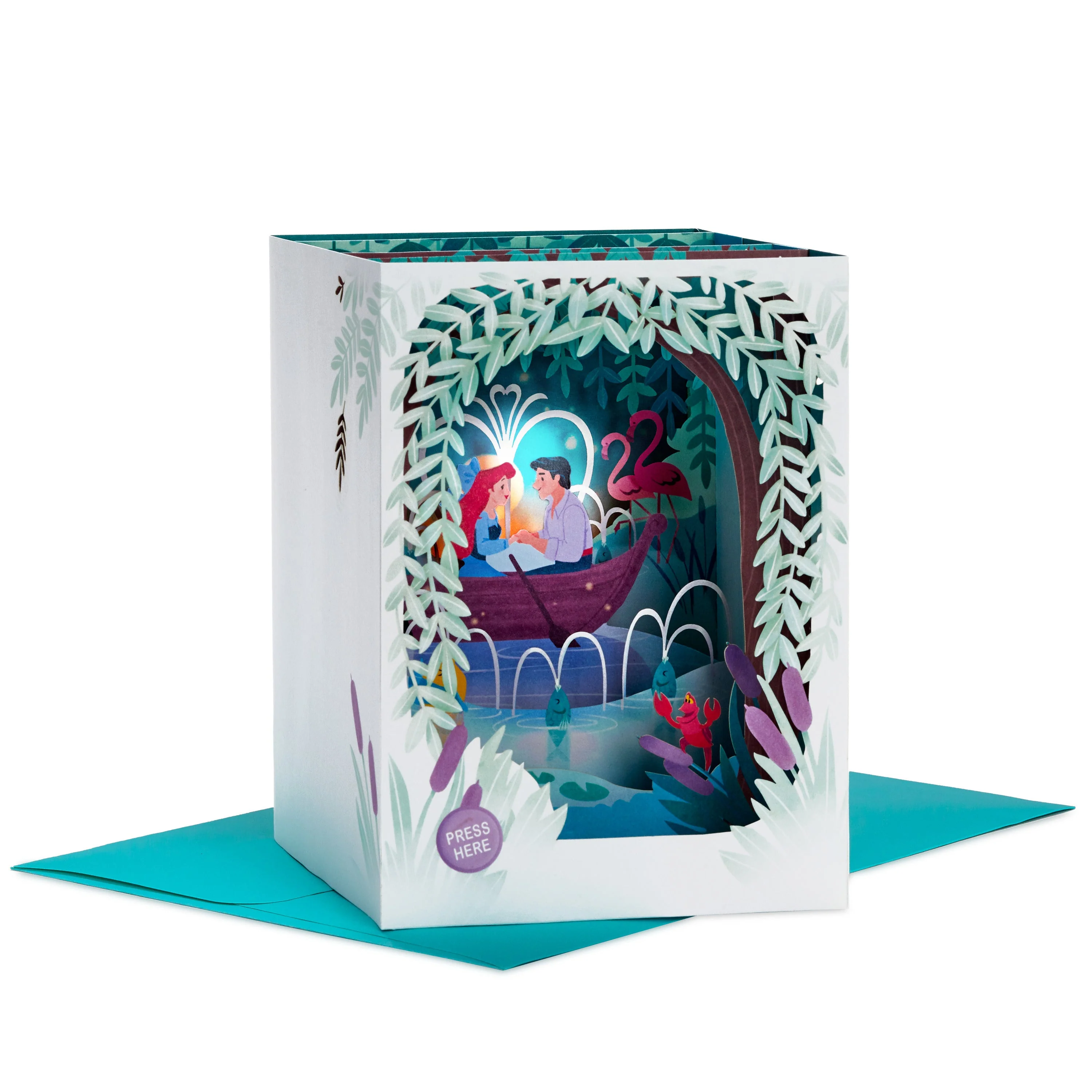 Musical & Light Up Greeting Card - 3D Pop Up The Little Mermaid Design - Image 2