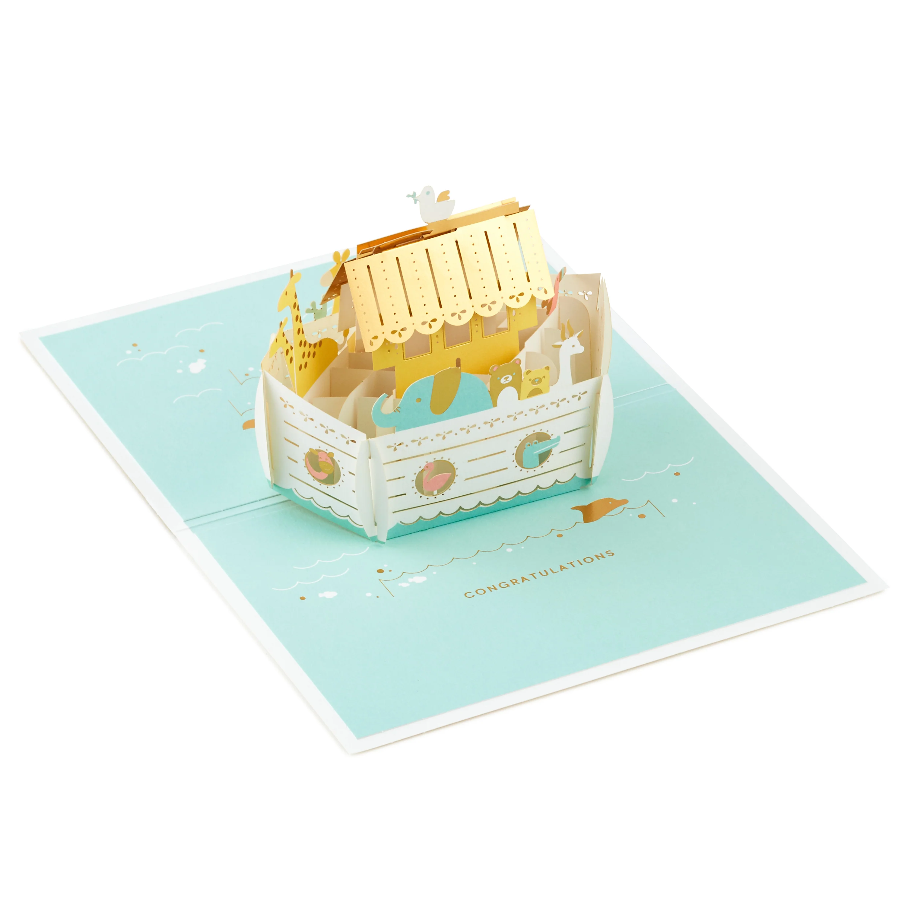 New Baby Card - 3D Pop-Up Noah's Ark Design - Image 2