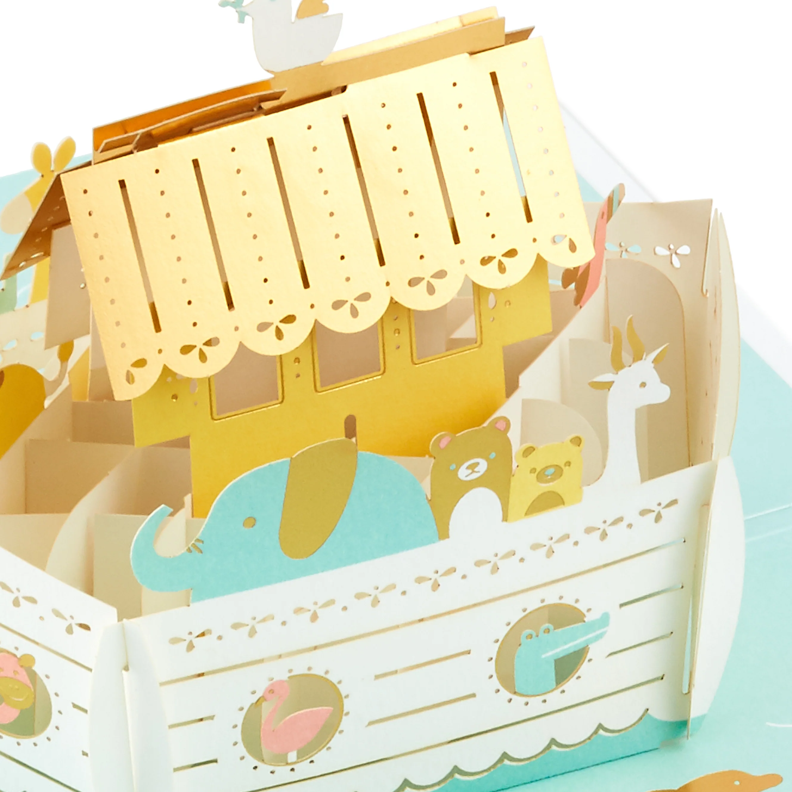 New Baby Card - 3D Pop-Up Noah's Ark Design - Image 4