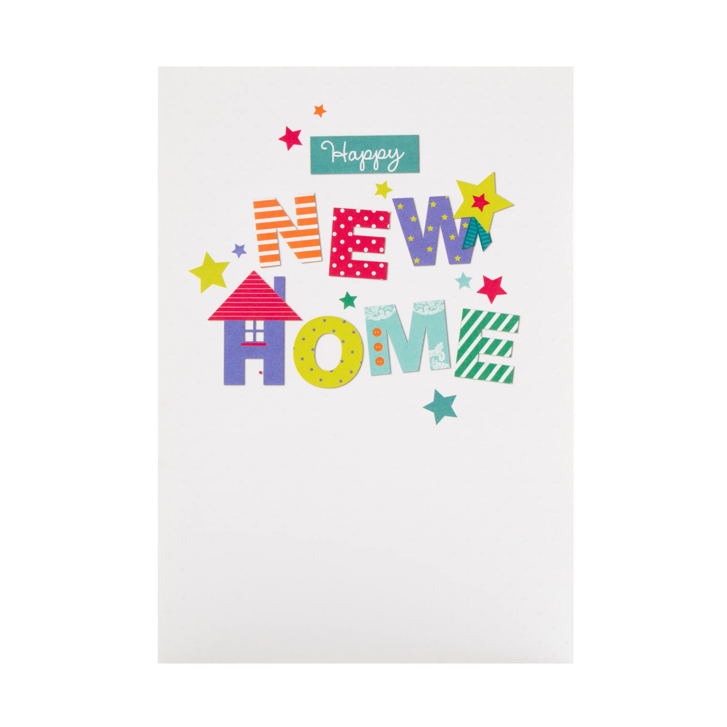 New Home Congratulations Card - Embossed Text Design - Image 3