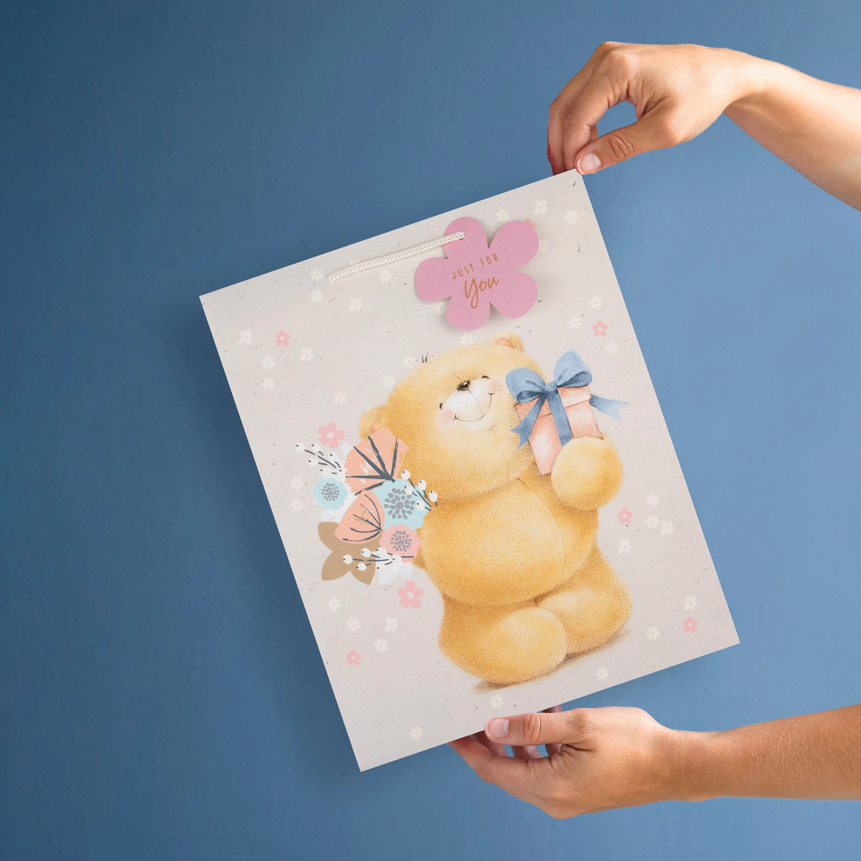 Pack of 3 Large Gift Bags - Pink Forever Friends Bear Design - Image 7