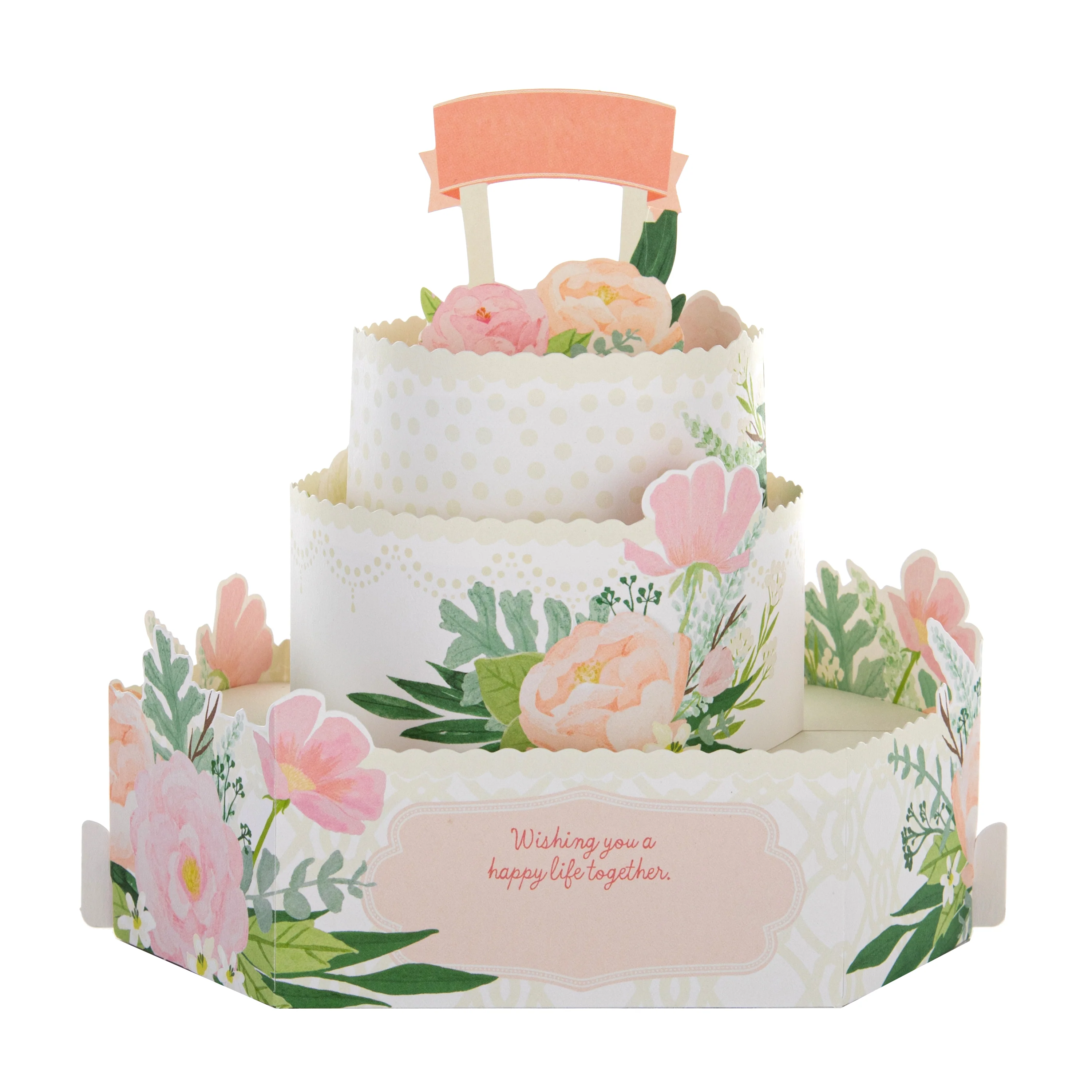 Paper Wonder 3D Pop-Up 3-Tier Cake Wedding Congratulations Card - Image 2