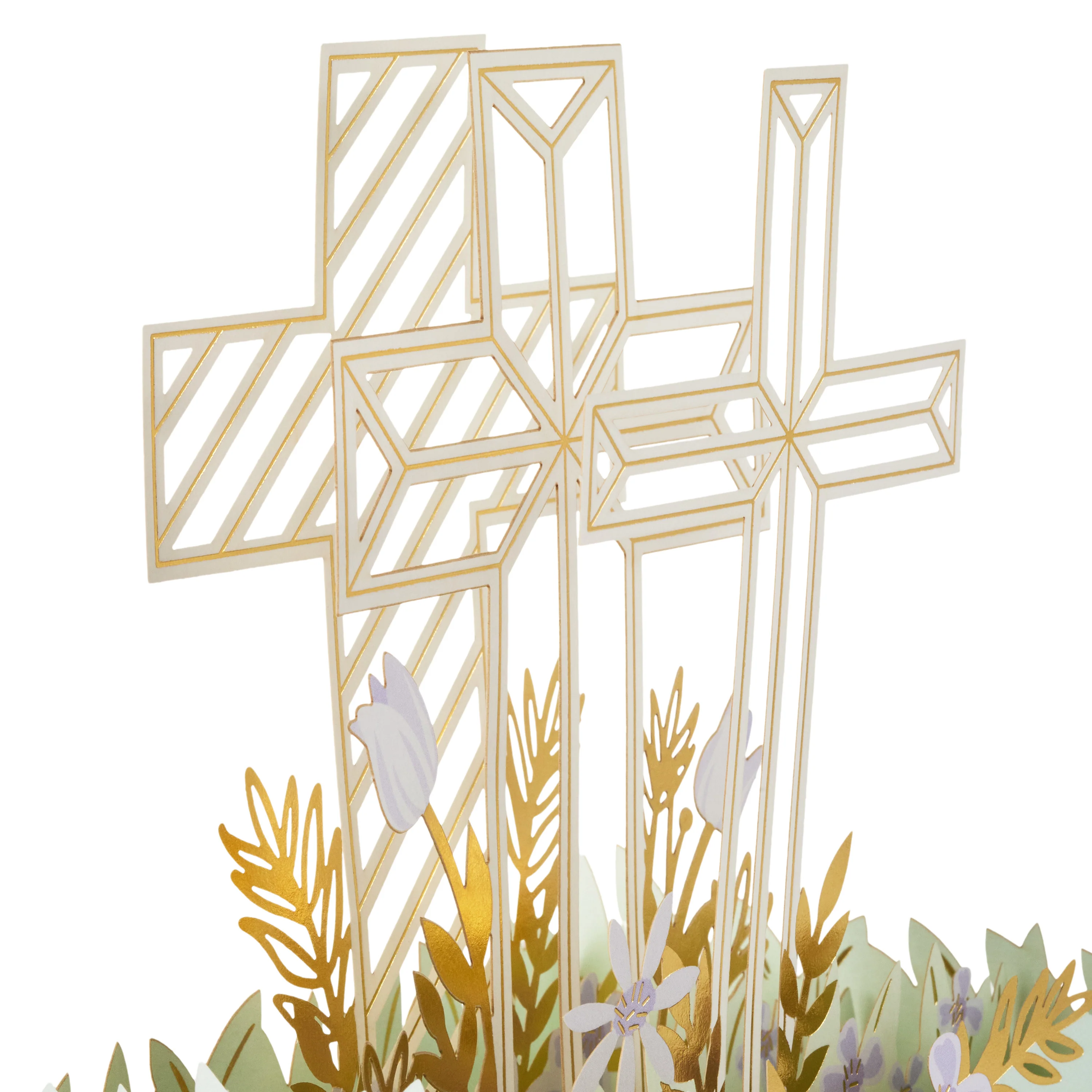 Paper Wonder 3D Pop-Up Cross & Flowers Religious Easter Card - Image 3