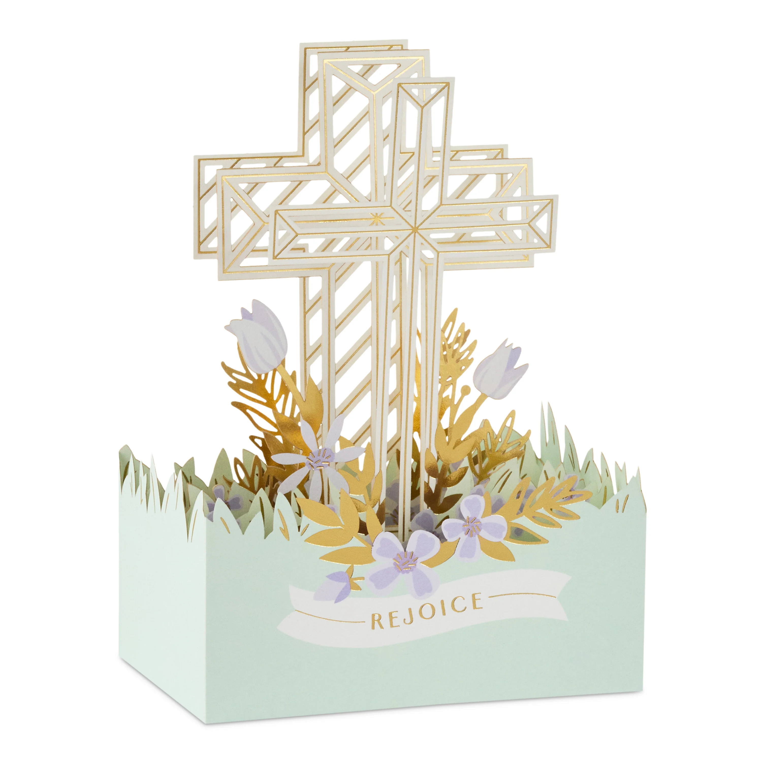 Paper Wonder 3D Pop-Up Cross & Flowers Religious Easter Card - Image 4