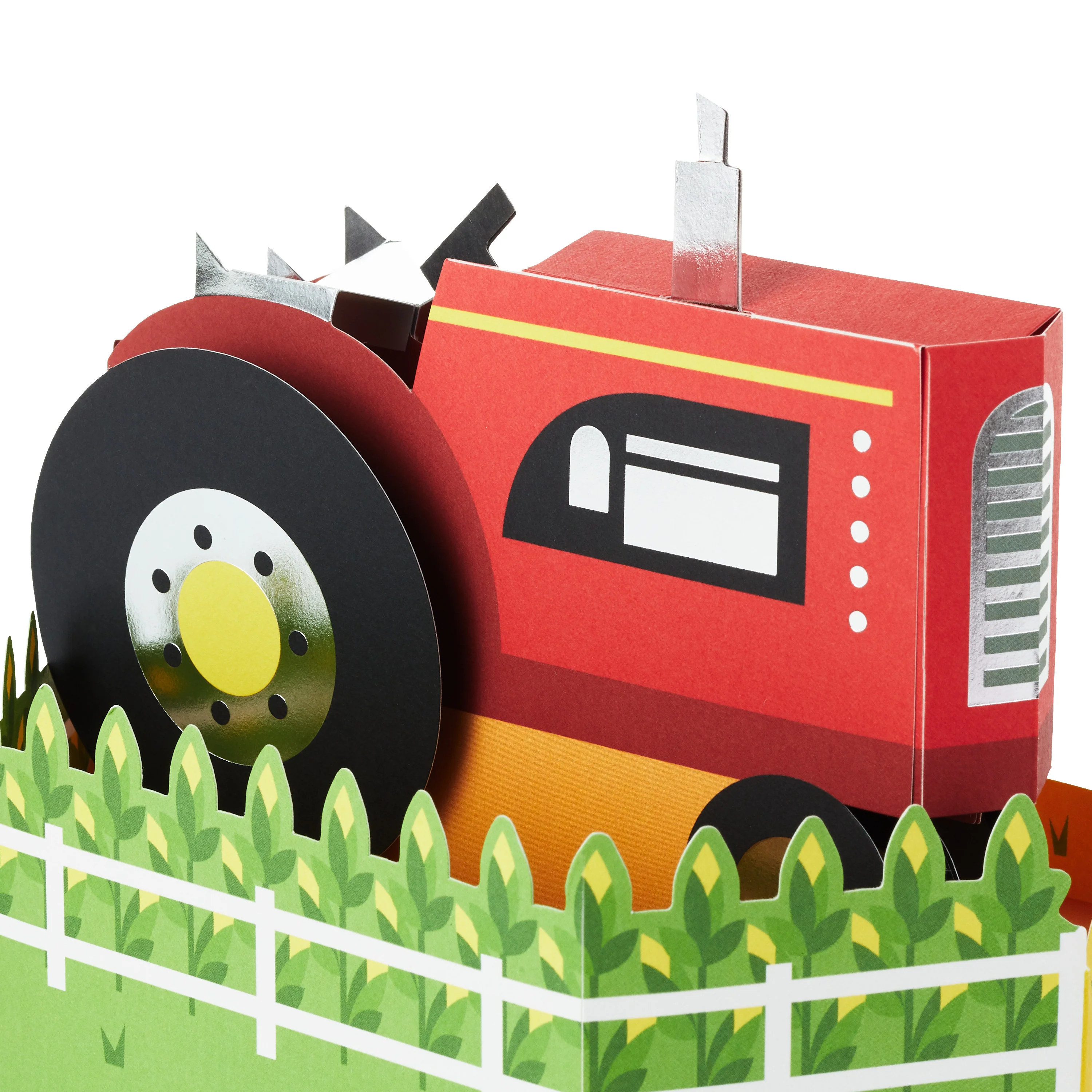 Paper Wonder Any Occasion Card - 3D Pop-Up Red Farmer's Tractor Design - Image 5