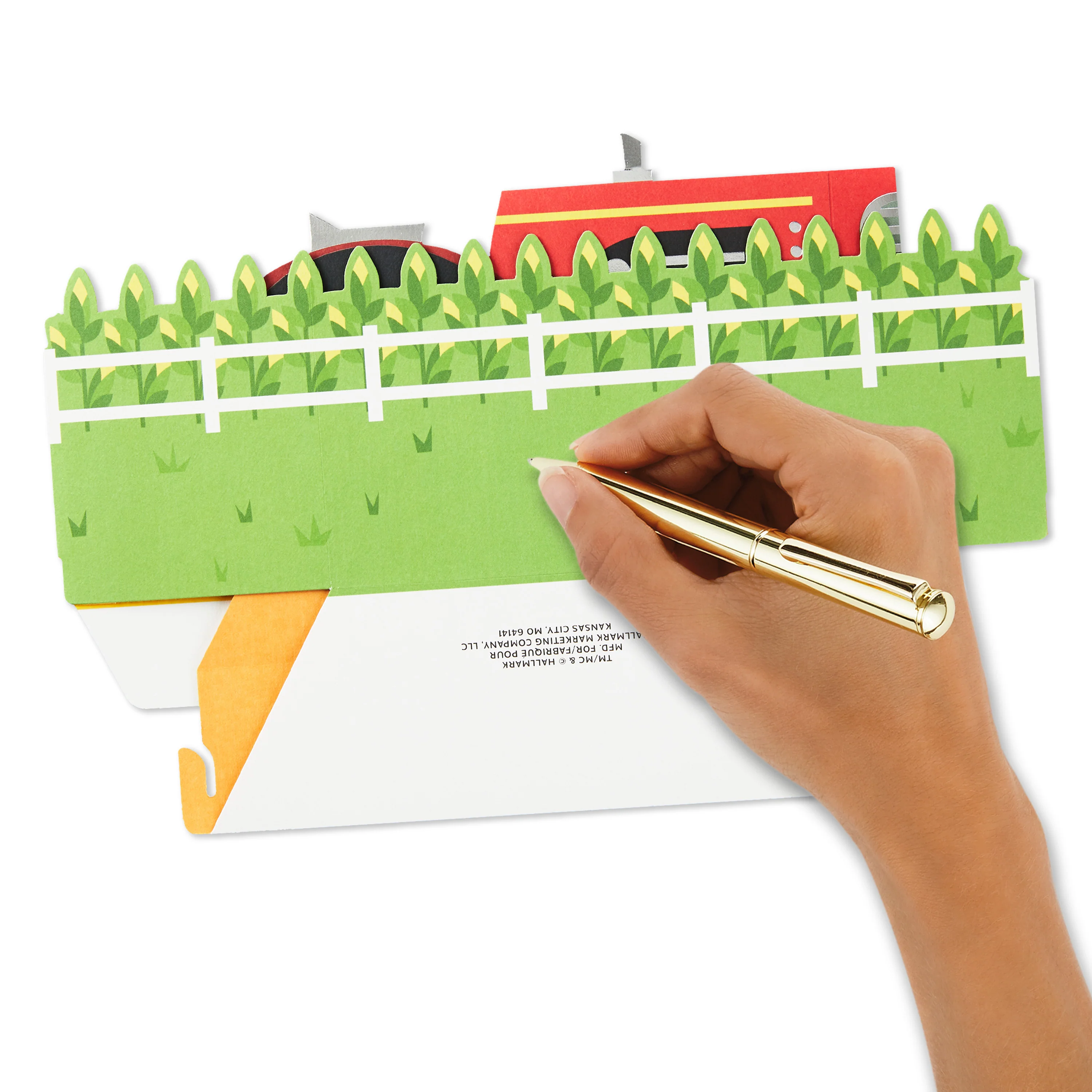 Paper Wonder Any Occasion Card - 3D Pop-Up Red Farmer's Tractor Design - Image 6