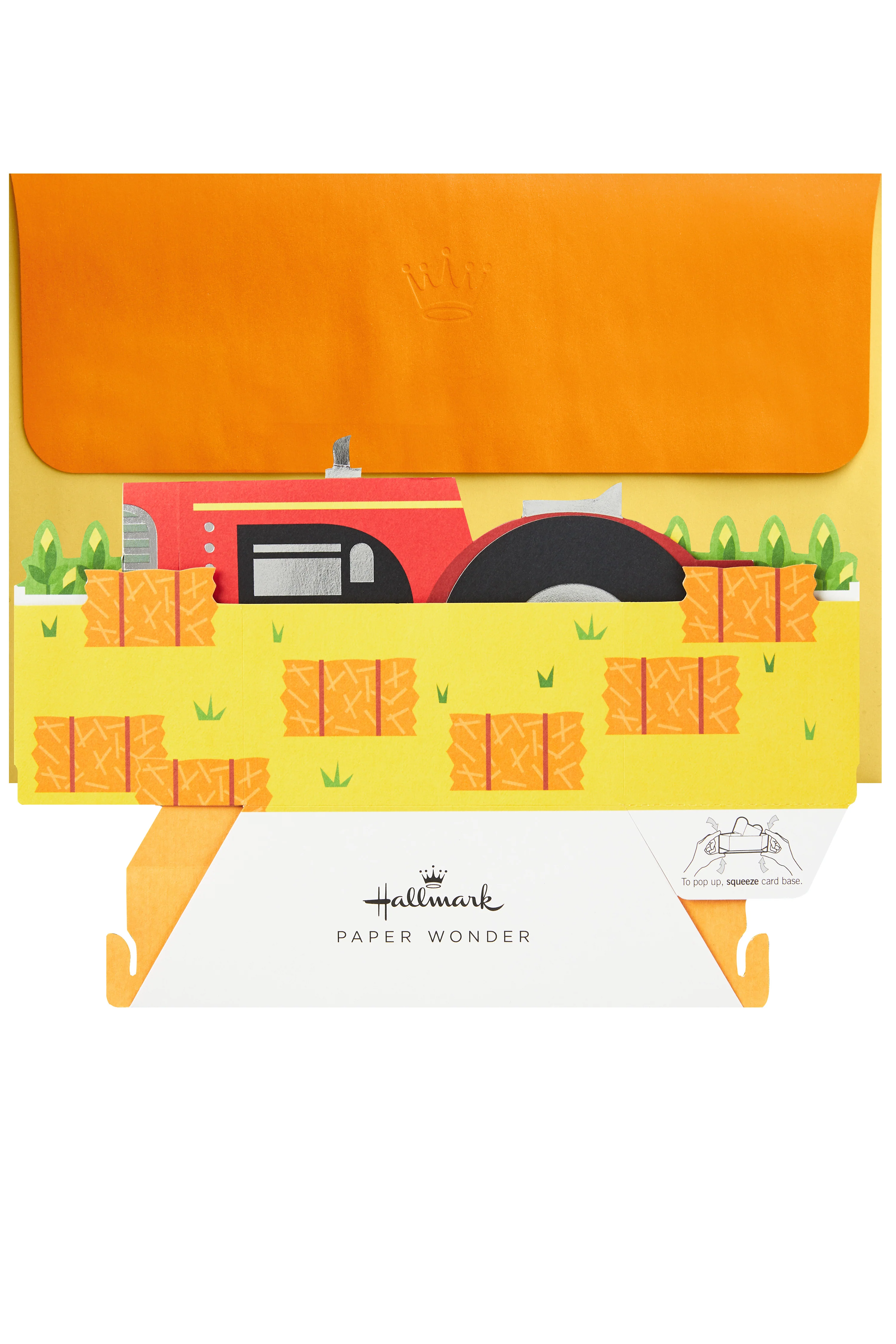 Paper Wonder Any Occasion Card - 3D Pop-Up Red Farmer's Tractor Design - Image 8