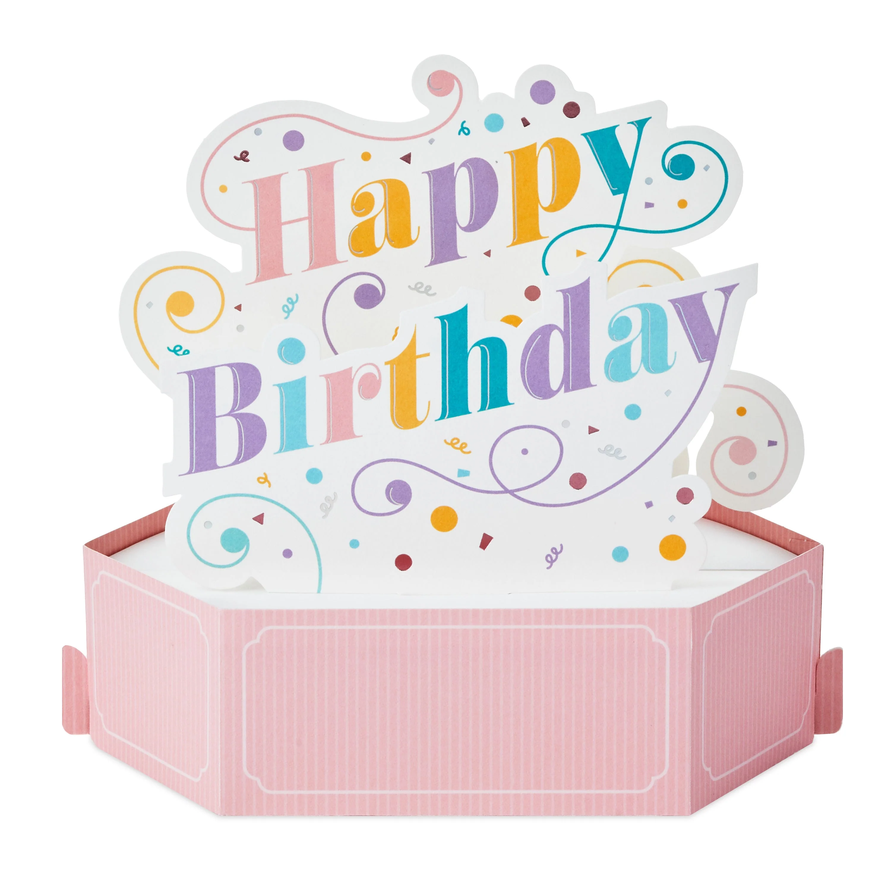 Paper Wonder Birthday Card - 3D Pop Up Pink Banner Design