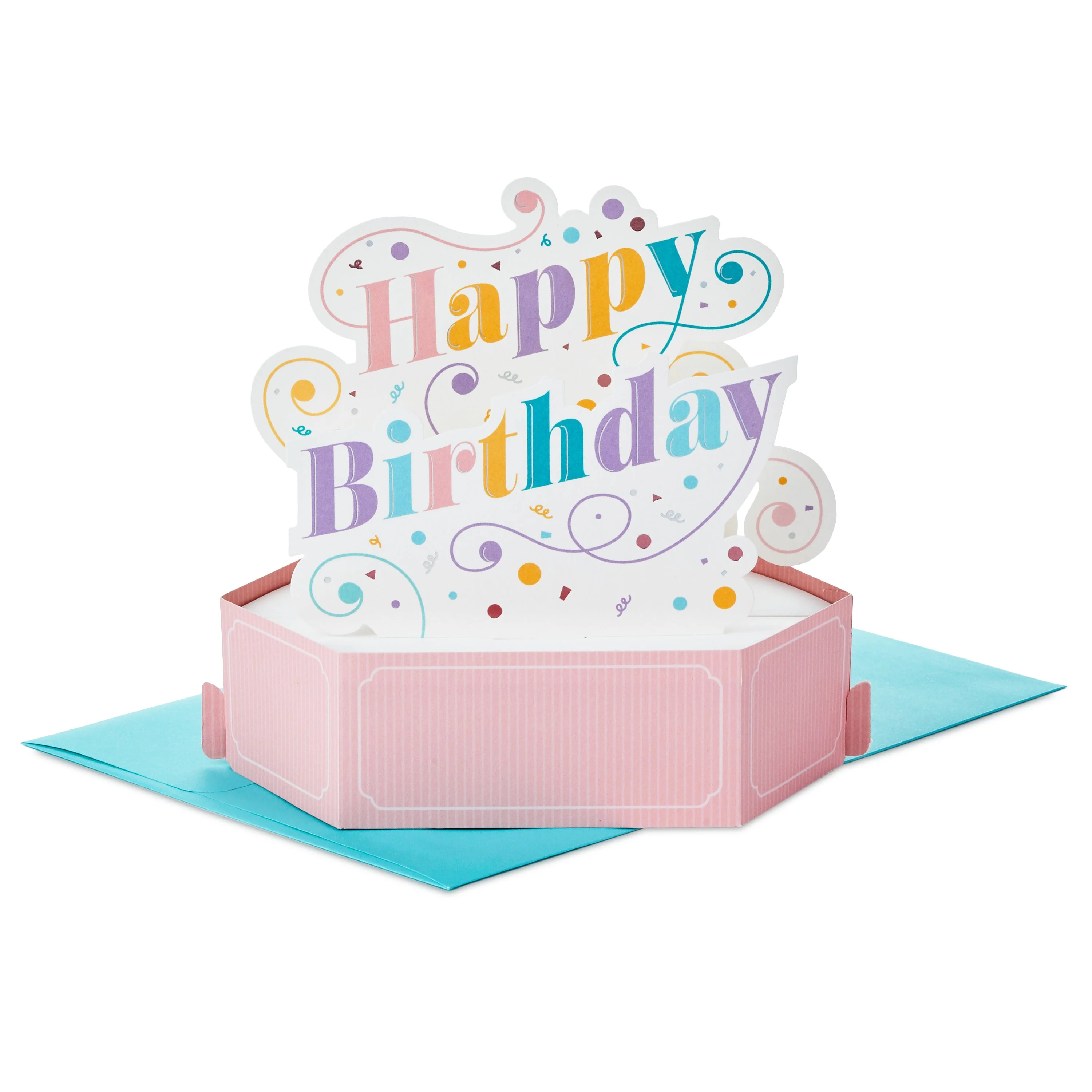 Paper Wonder Birthday Card - 3D Pop Up Pink Banner Design - Image 2