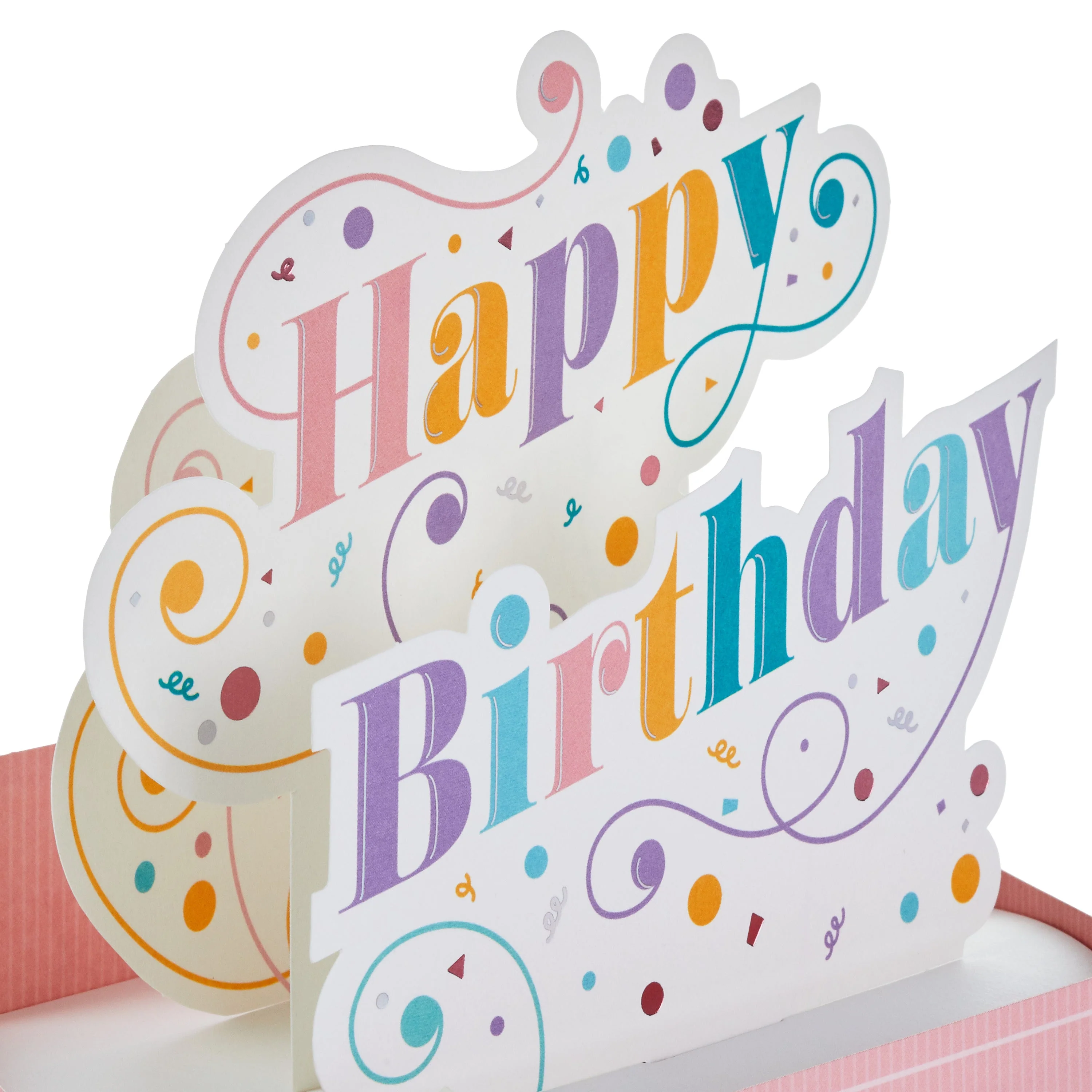 Paper Wonder Birthday Card - 3D Pop Up Pink Banner Design - Image 3