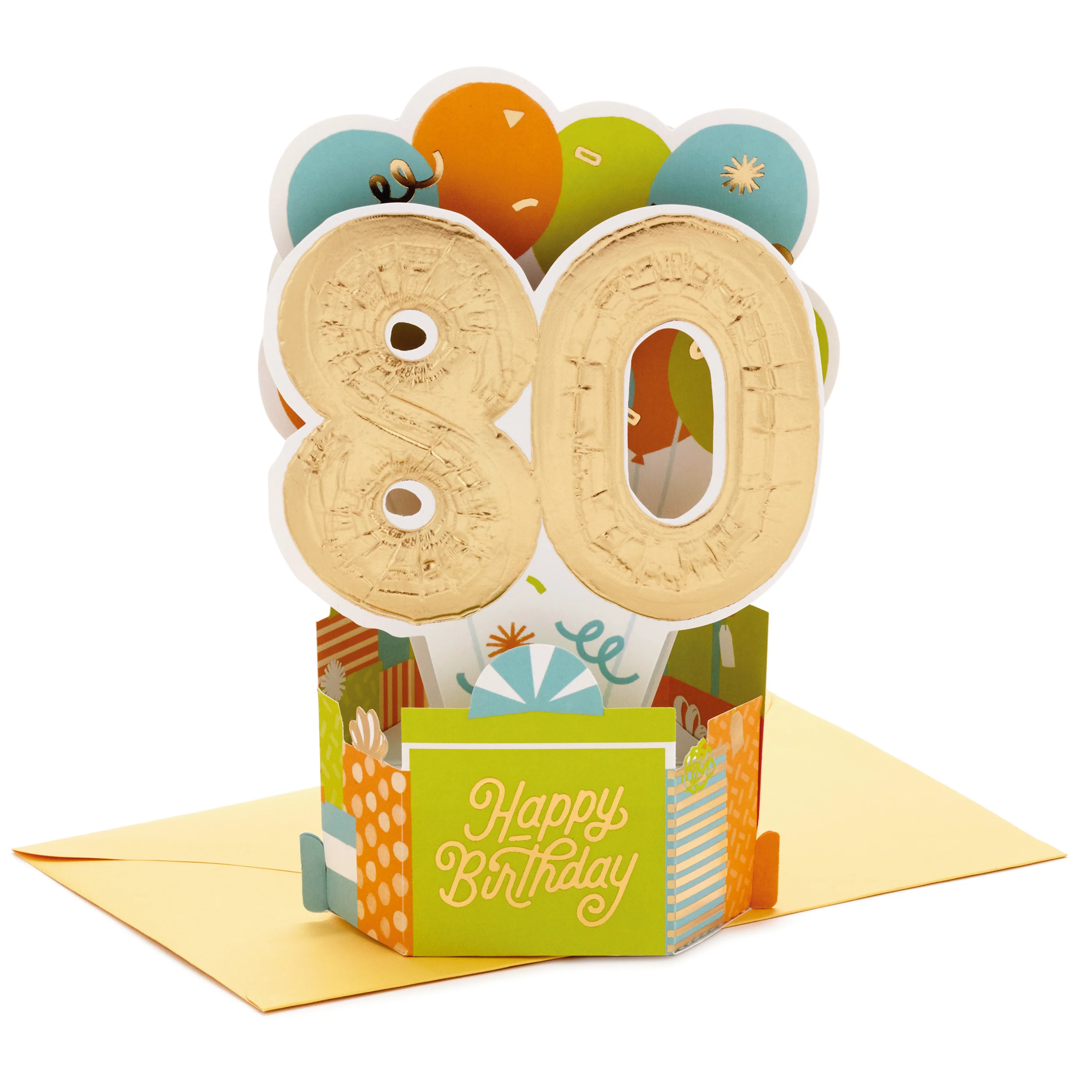 Paper Wonder Collection 3D Pop-Up 80th Birthday Card