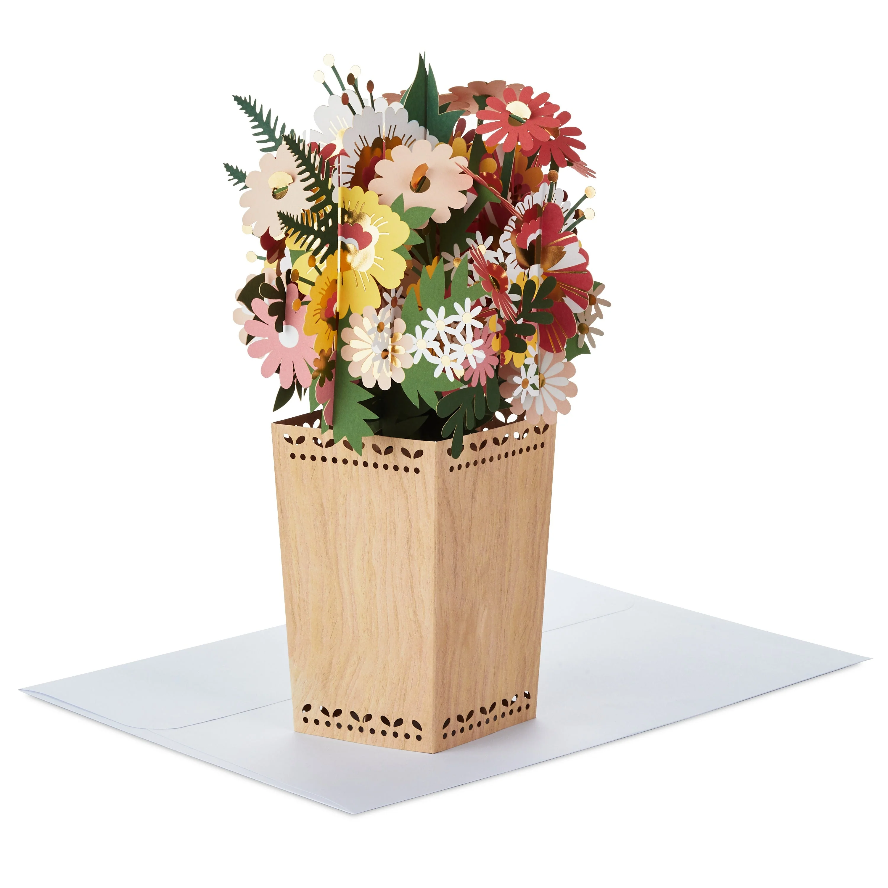 Paper Wonder Greeting Card - 3D Pop Up Flowers & Vase Design - Image 2