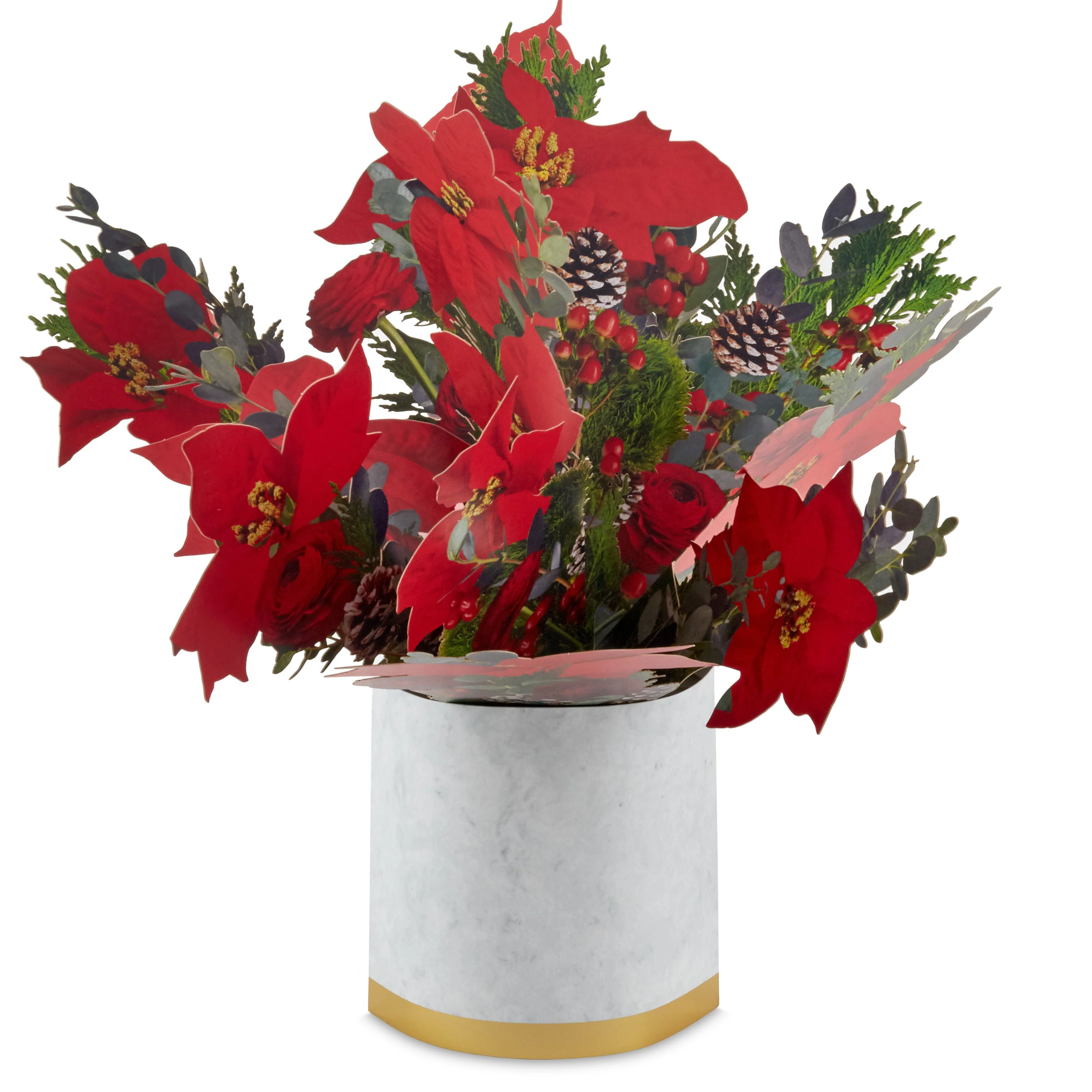 Paper Wonder Jumbo Sized 3D Pop-Up Poinsettia Bouquet Christmas Card - Image 3