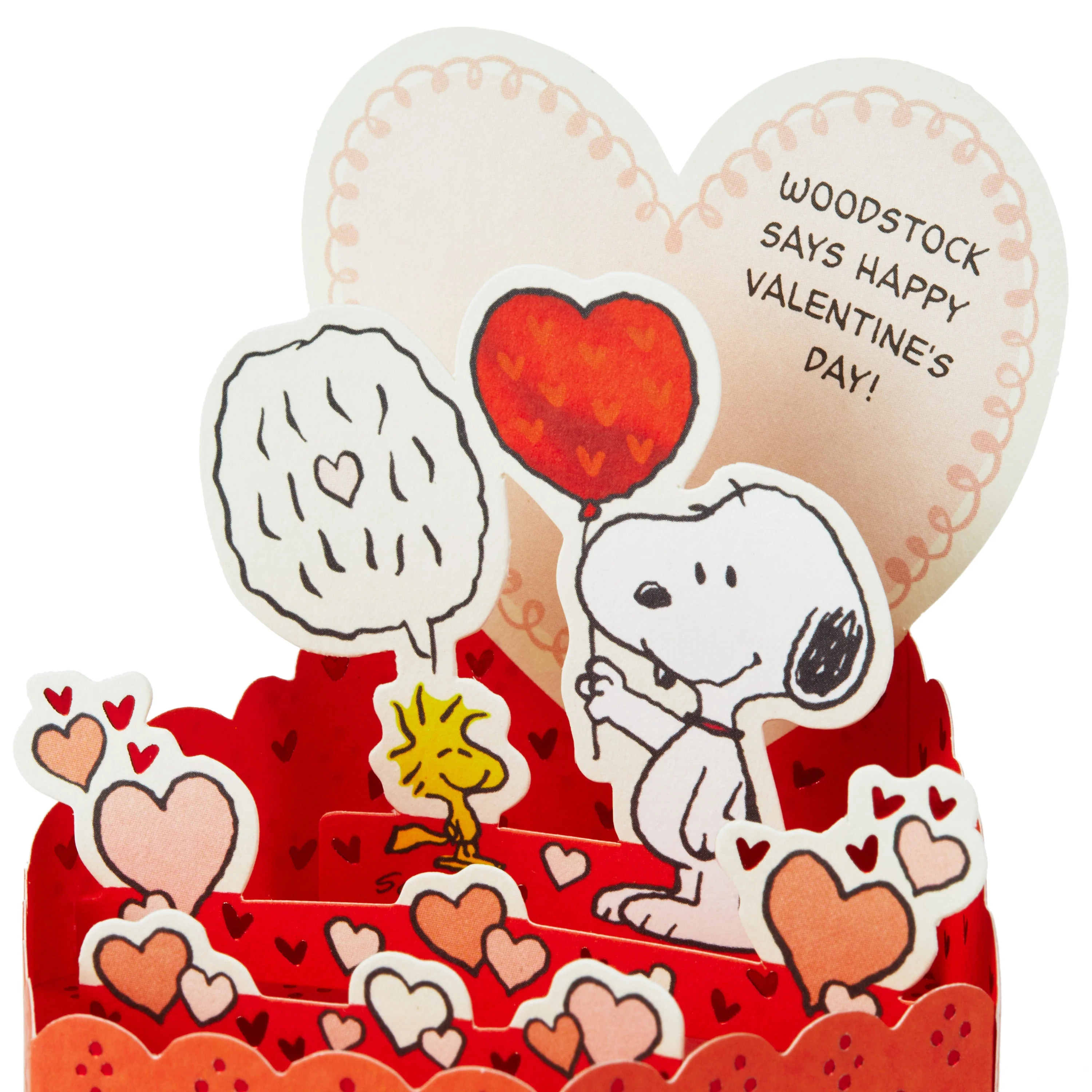 Paper Wonder Mini Valentine's Day Card - 3D Red SNOOPY & WOODSTOCK Design - Image 4
