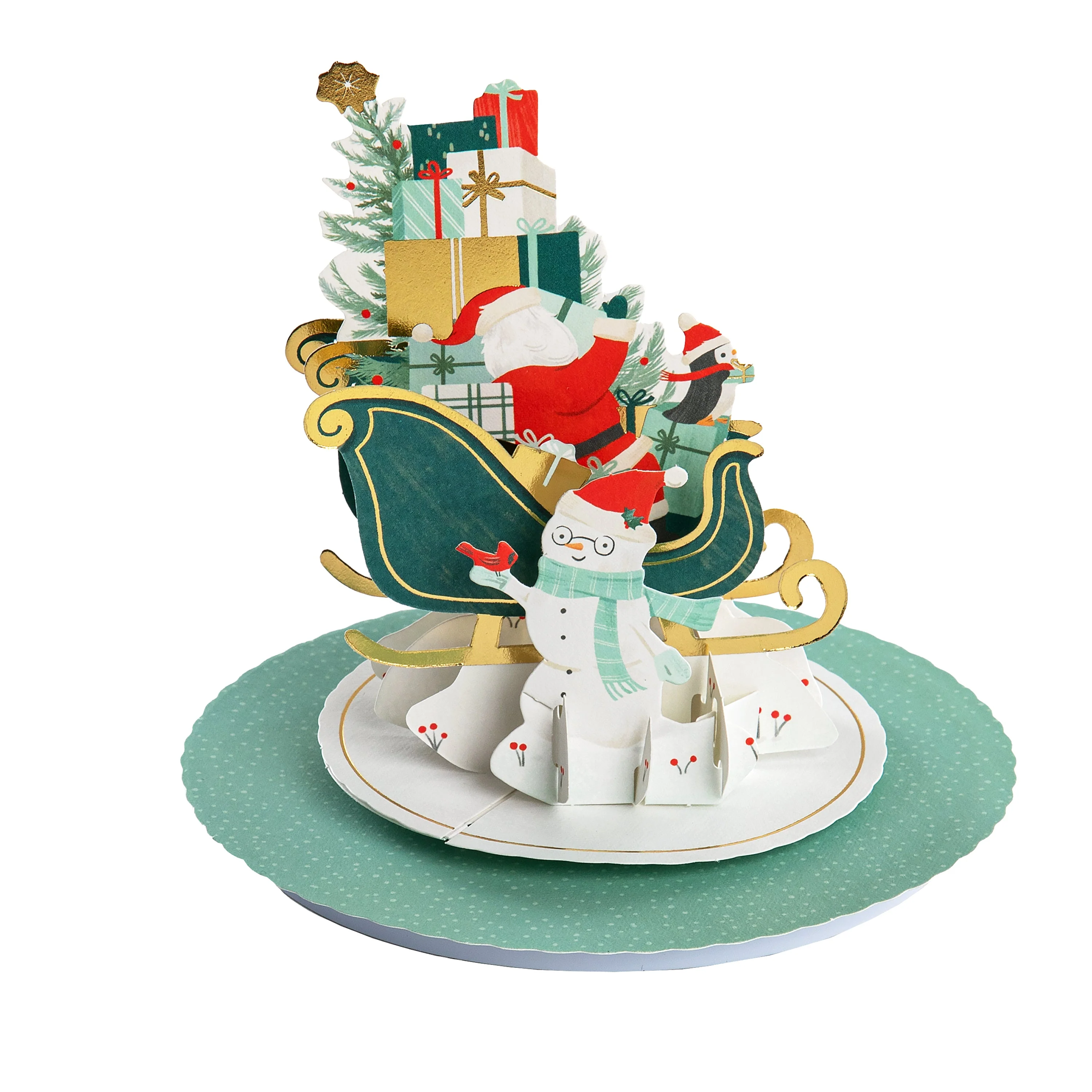 Paper Wonder Music & Motion 3D Pop-Up Santa & Sleigh Christmas Card - Image 4