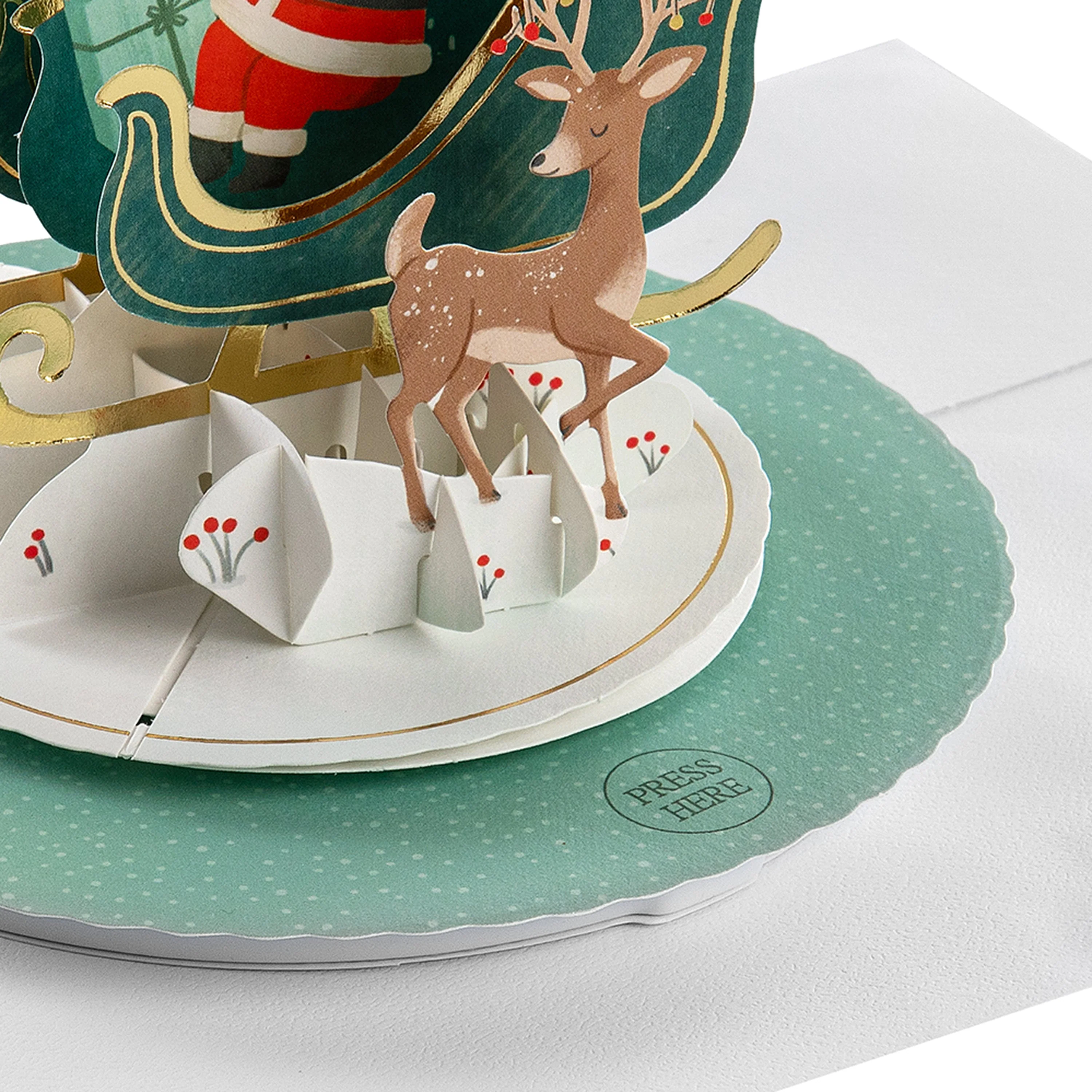 Paper Wonder Music & Motion 3D Pop-Up Santa & Sleigh Christmas Card - Image 5