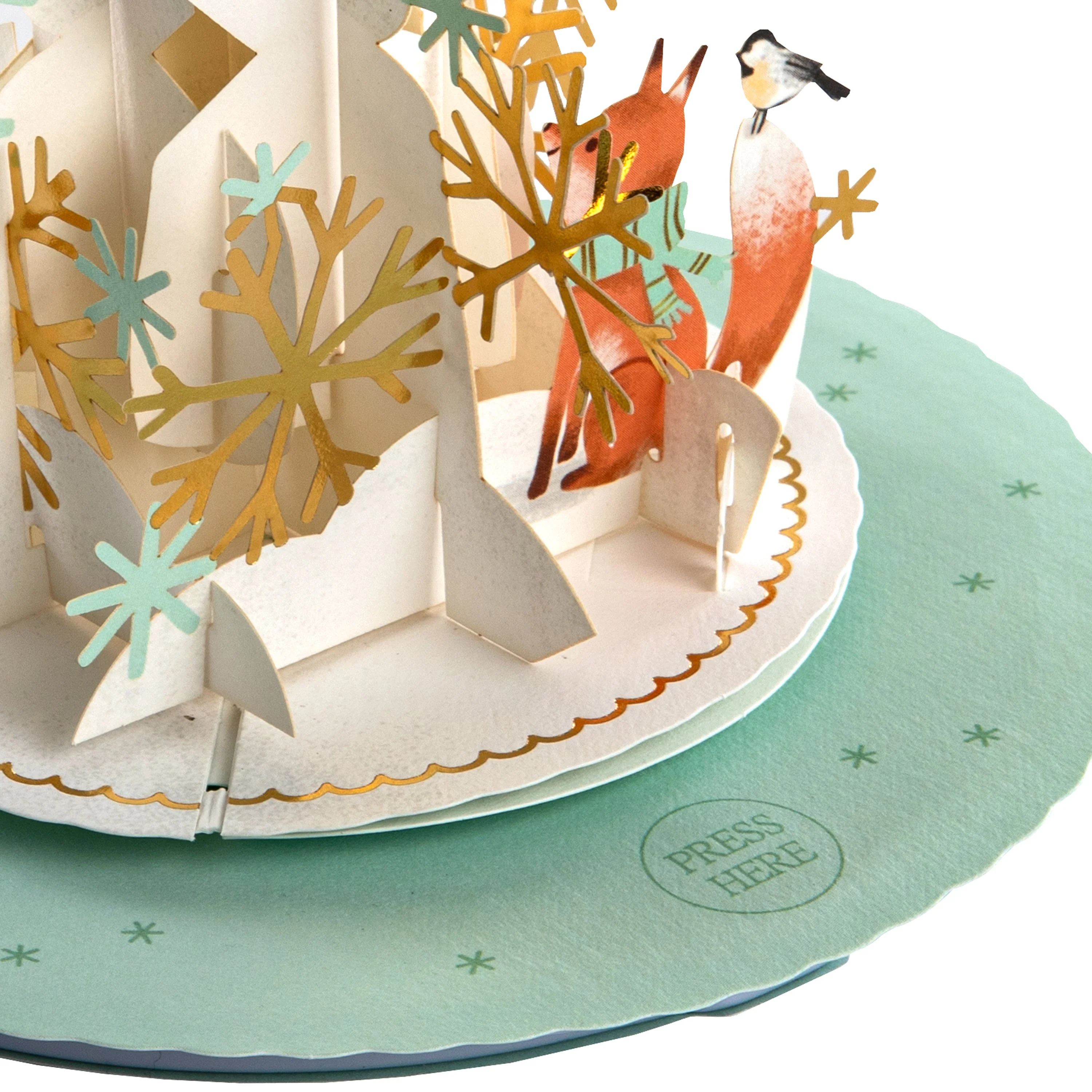 Paper Wonder Music & Motion 3D Pop-Up Snowman & Snowflakes Christmas Card - Image 5