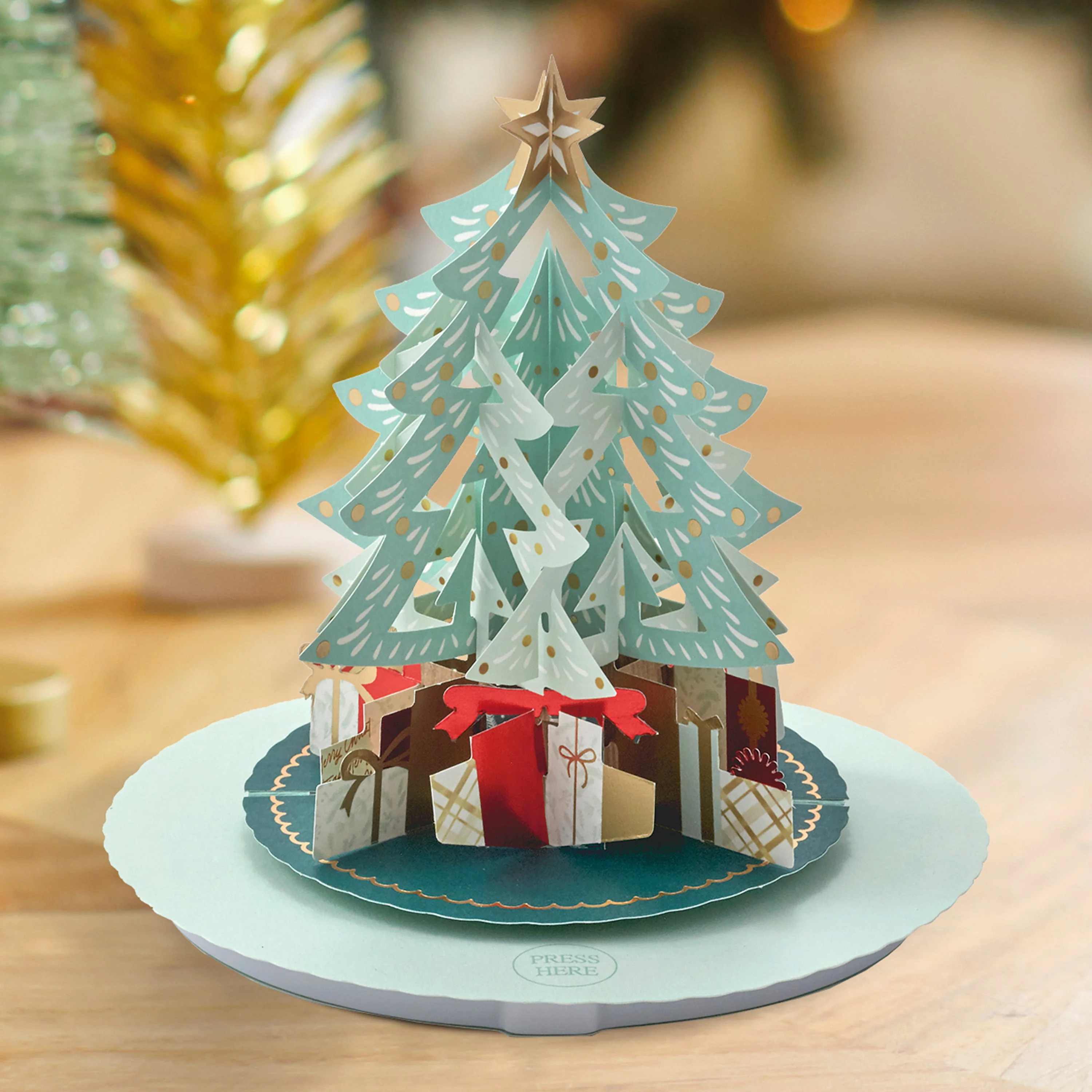 Paper Wonder Music & Motion 3D Pop-Up Tree & Presents Christmas Card - Image 2