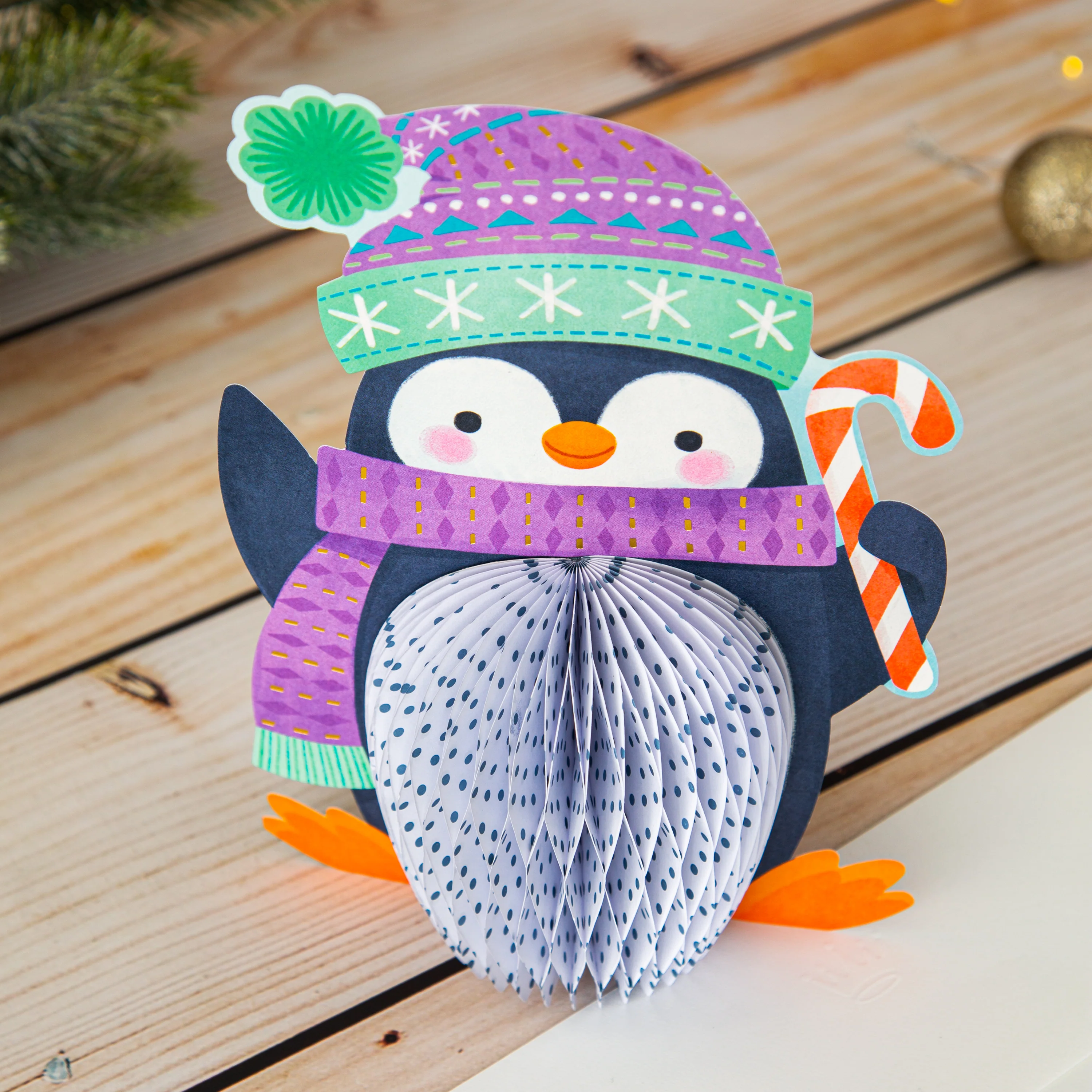 Paper Wonder Penguin 3D Pop Up Christmas Card - Image 2