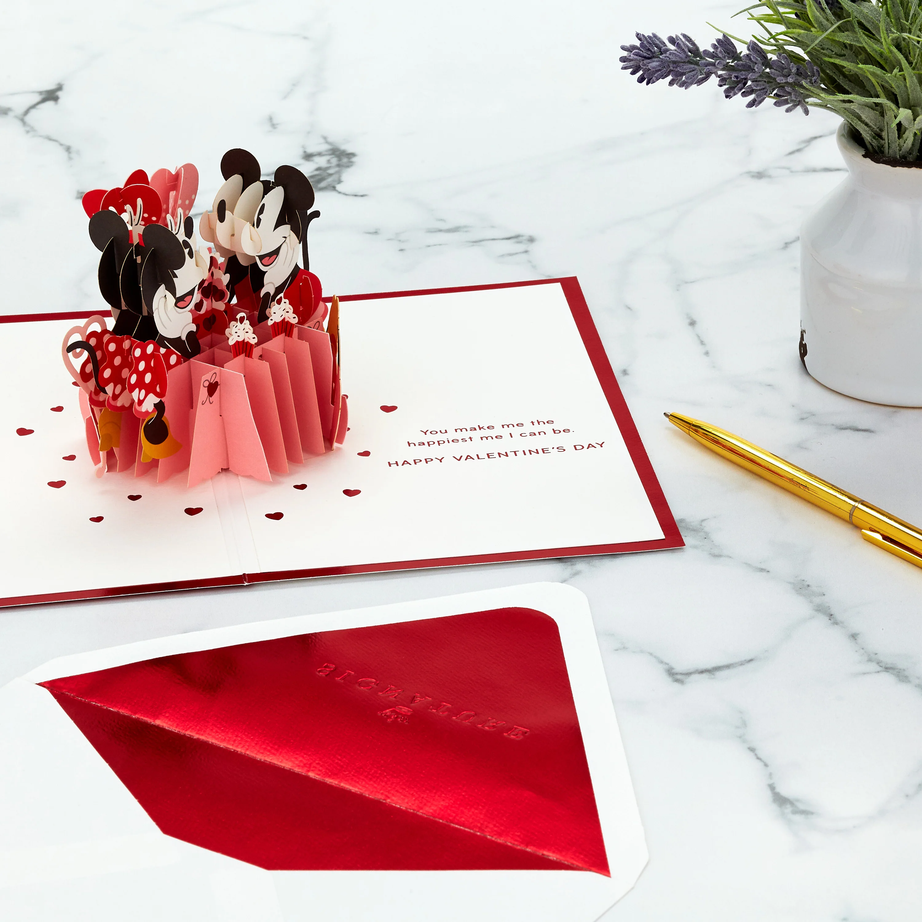 Paper Wonder Valentine's Day Card - 3D Disney Mickey & Minnie Mouse Design - Image 7