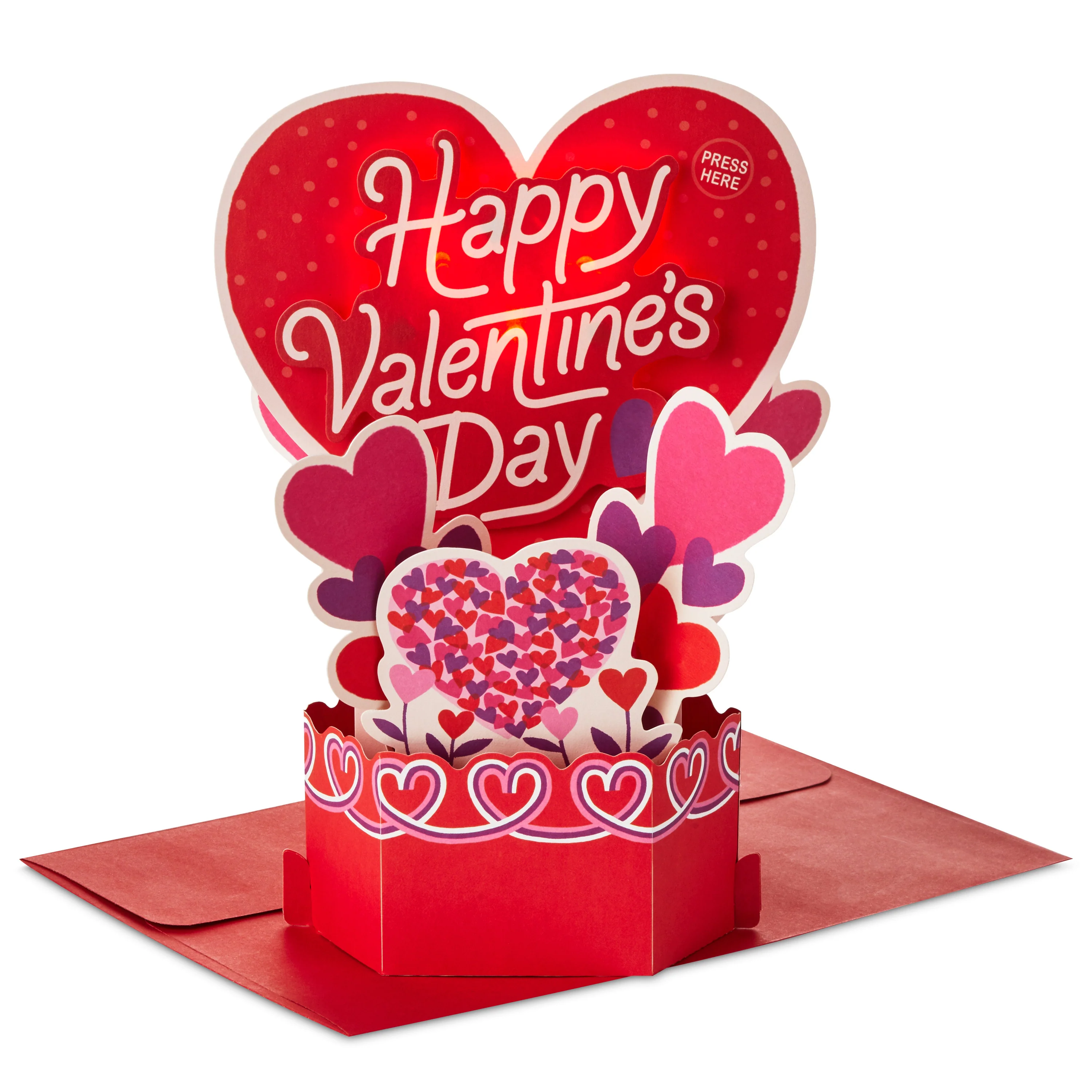 Paper Wonder Valentine's Day Musical & Light-Up Card - 3D Heart Design - Image 3