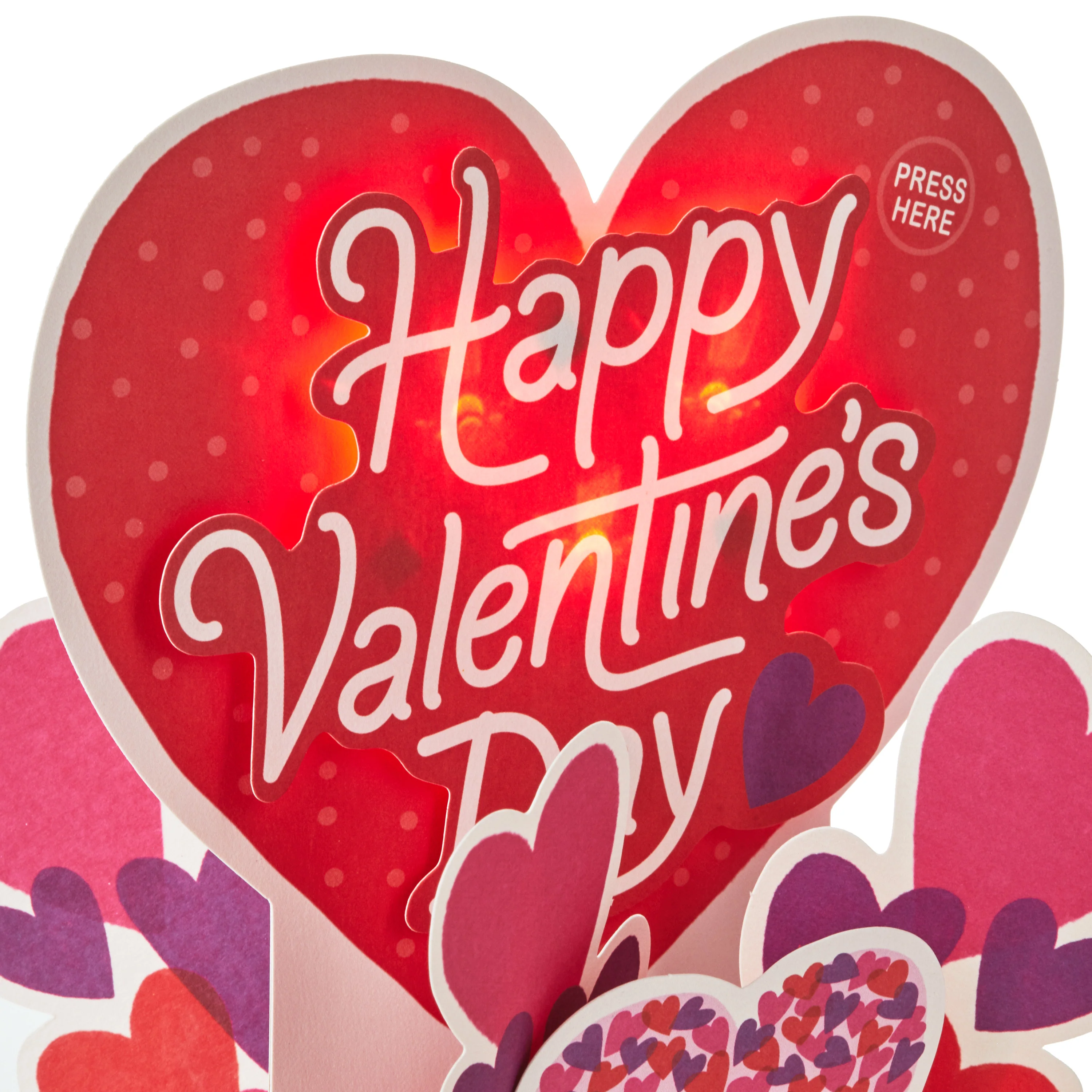 Paper Wonder Valentine's Day Musical & Light-Up Card - 3D Heart Design - Image 4