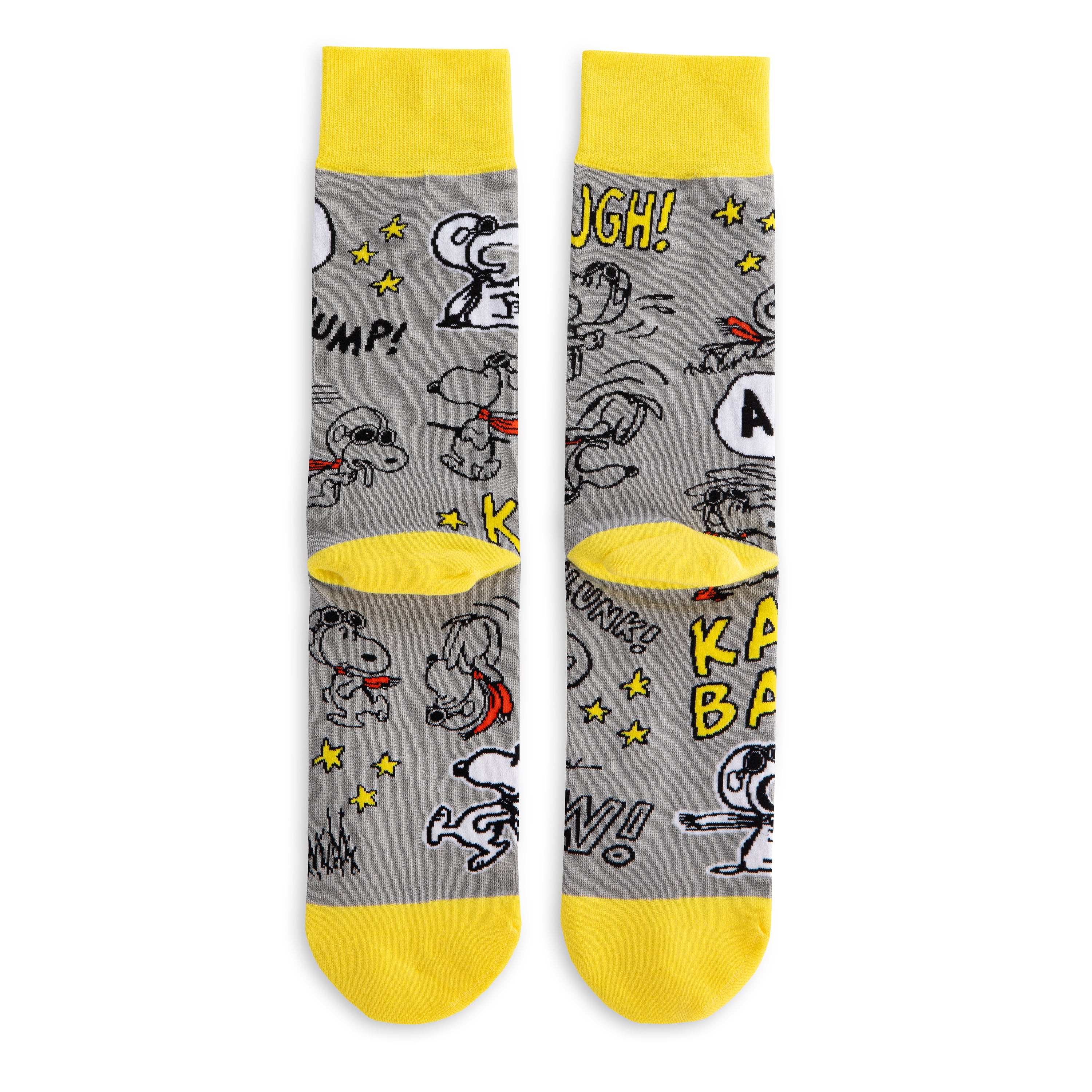 PEANUTS™ SNOOPY & WOODSTOCK Grey & Yellow Pair of Socks - Image 3