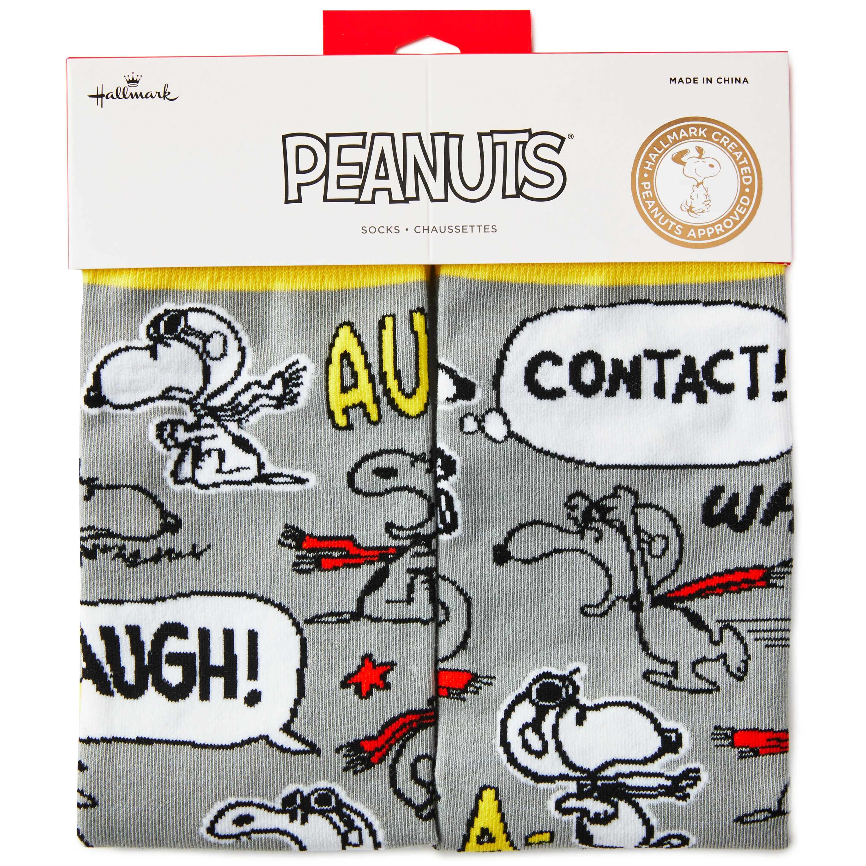 PEANUTS™ SNOOPY & WOODSTOCK Grey & Yellow Pair of Socks - Image 4