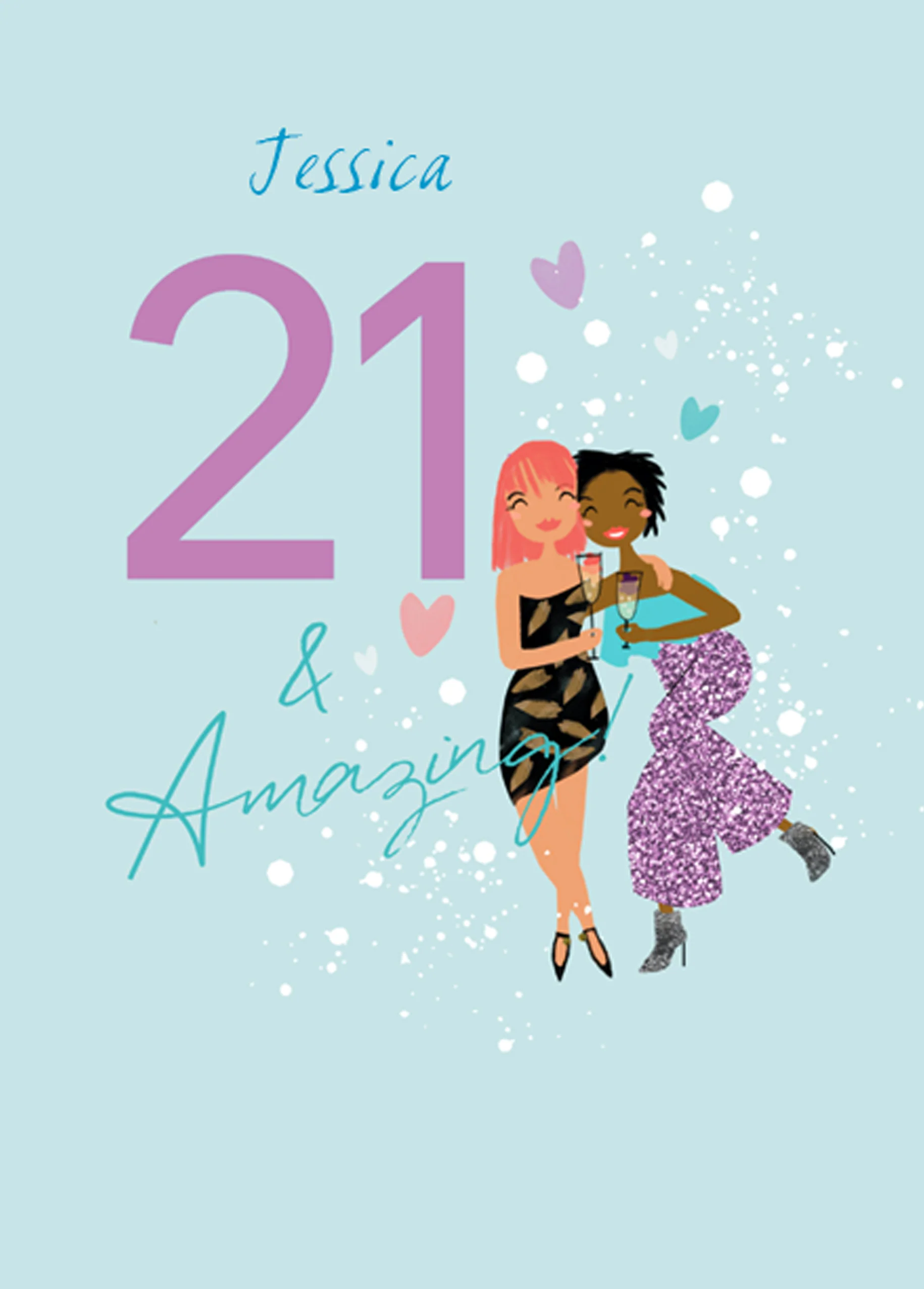 Personalised 21st Birthday Amazing Heart Card