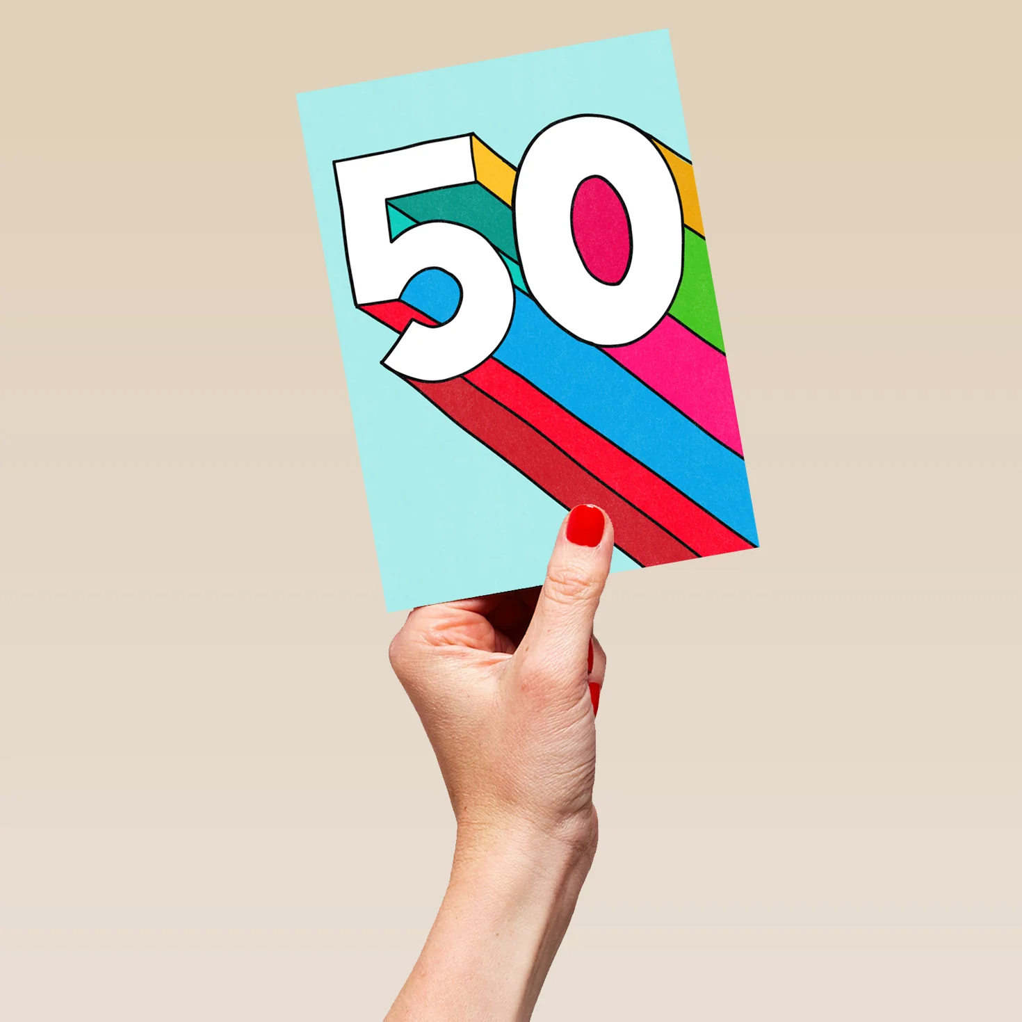 Personalised 50th Birthday Bold & Colourful Card - Image 5