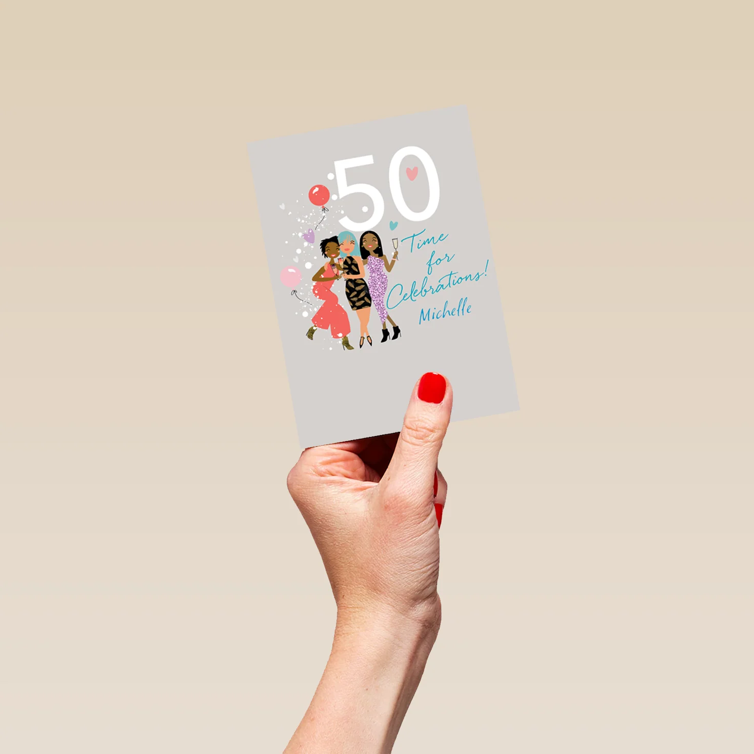Personalised 50th Celebration Time Birthday Card - Image 4