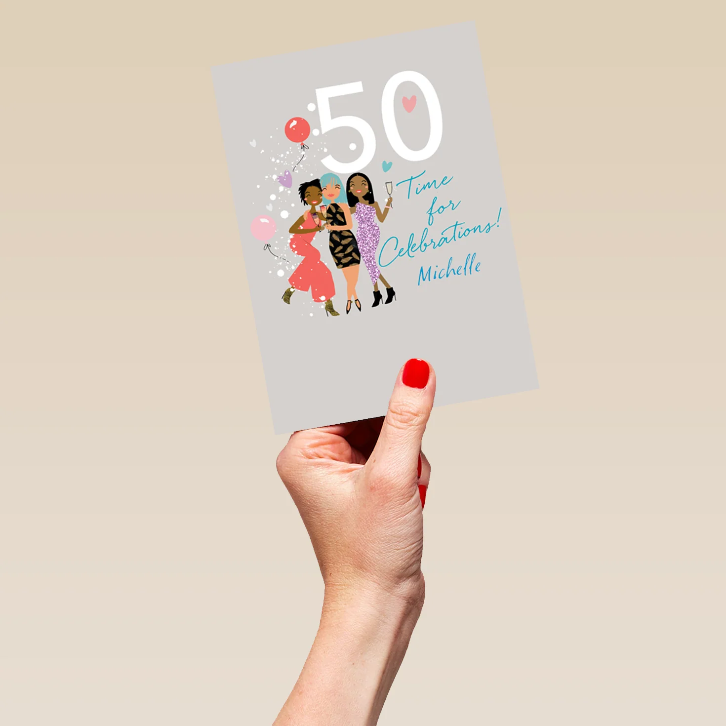Personalised 50th Celebration Time Birthday Card - Image 5