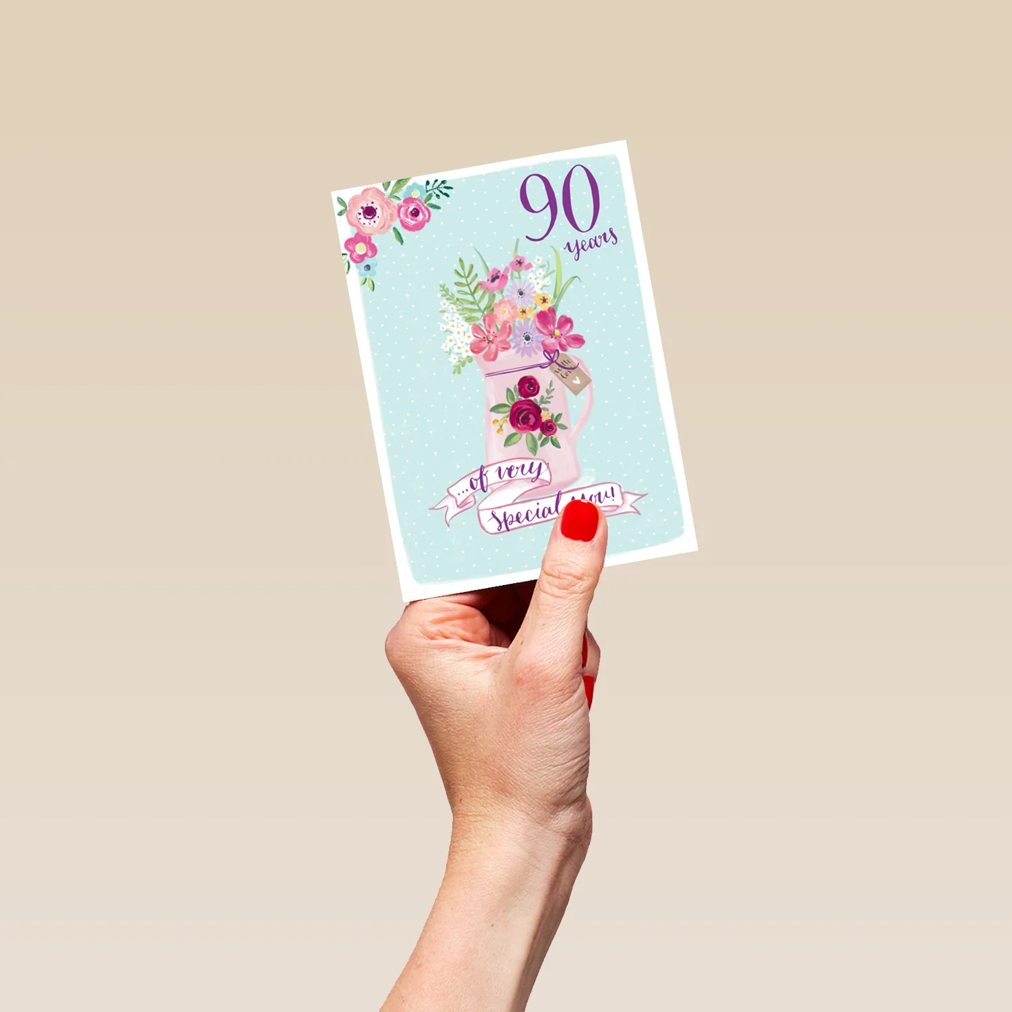 Personalised 90th Floral Birthday Card - Image 4