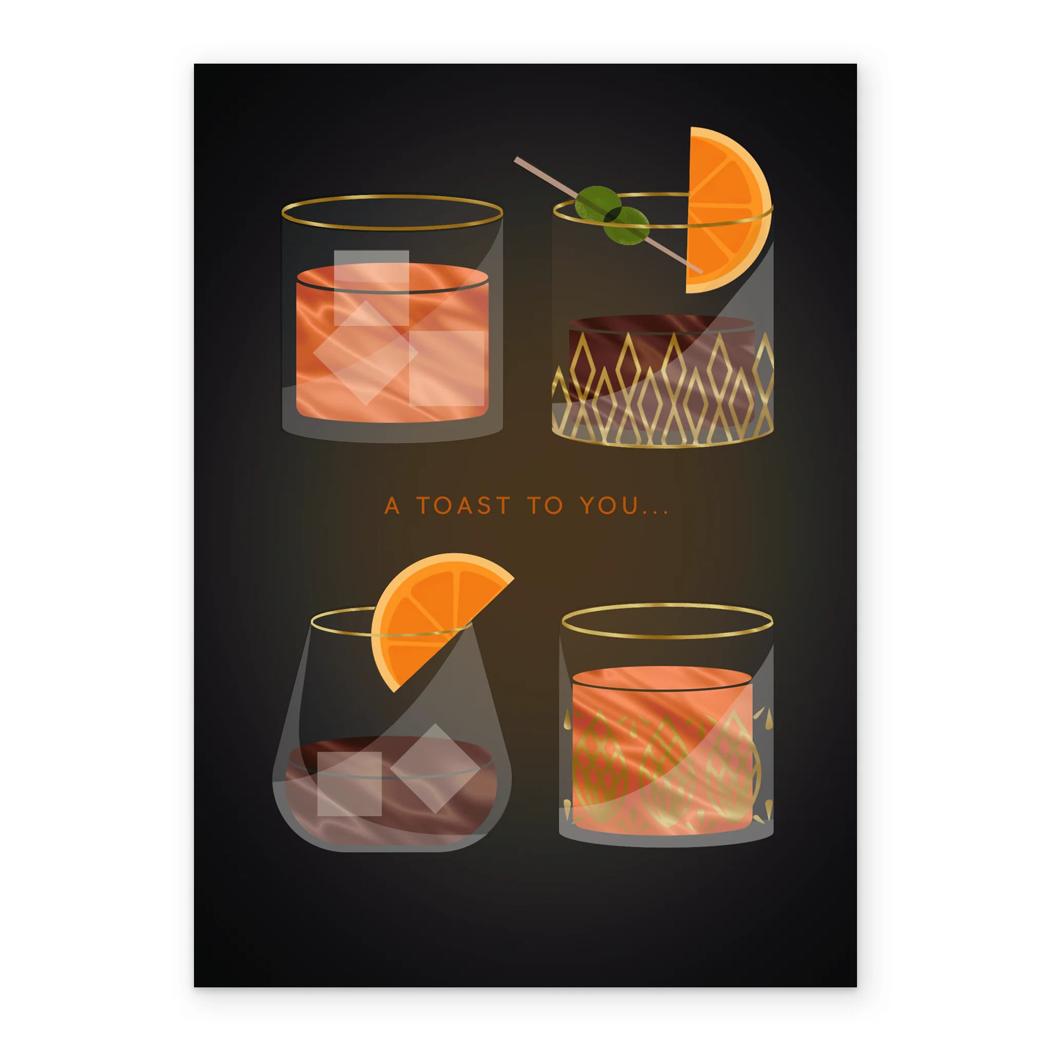 Personalised 'A Toast to You' Drinks Glasses Design Birthday Card - Image 2