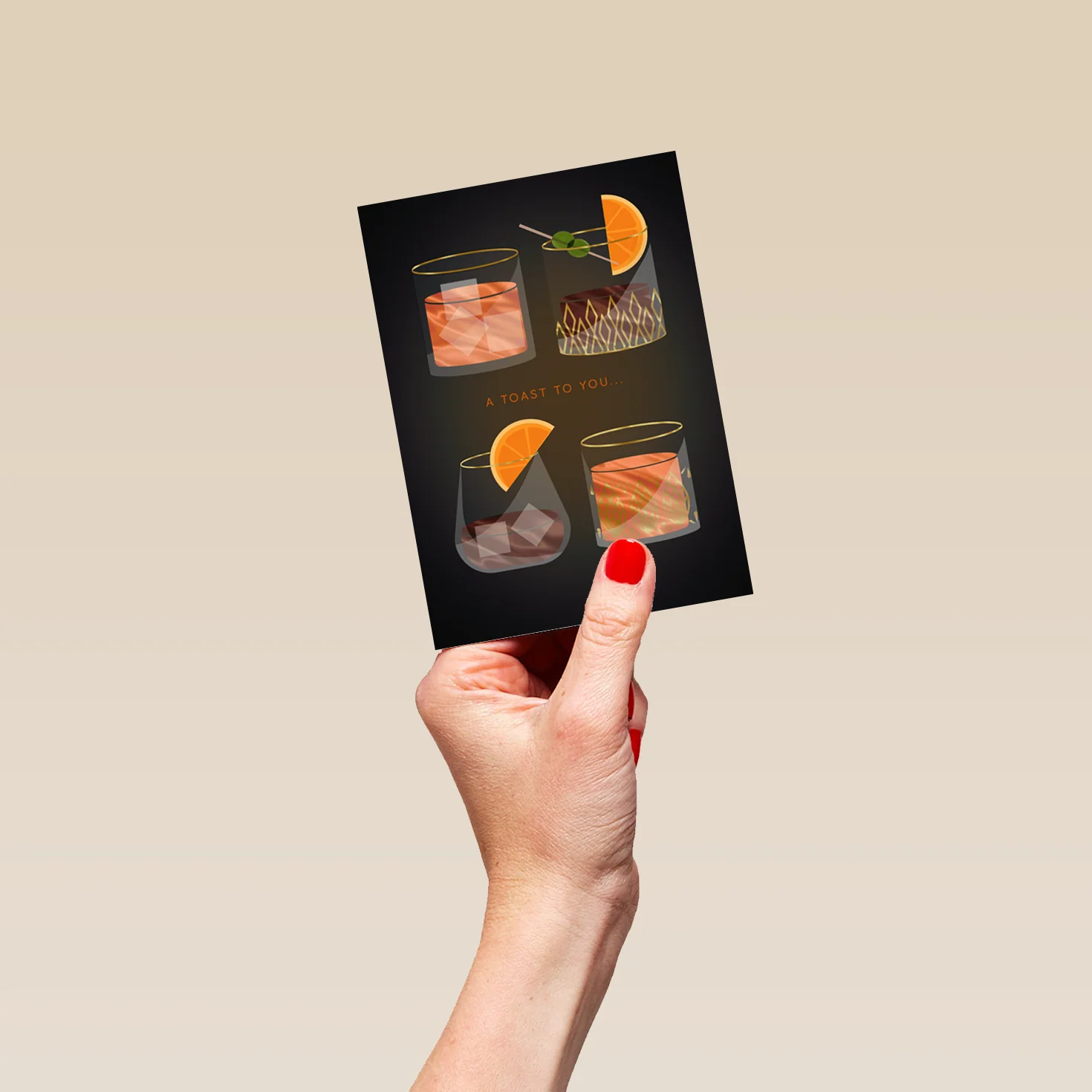 Personalised 'A Toast to You' Drinks Glasses Design Birthday Card - Image 4