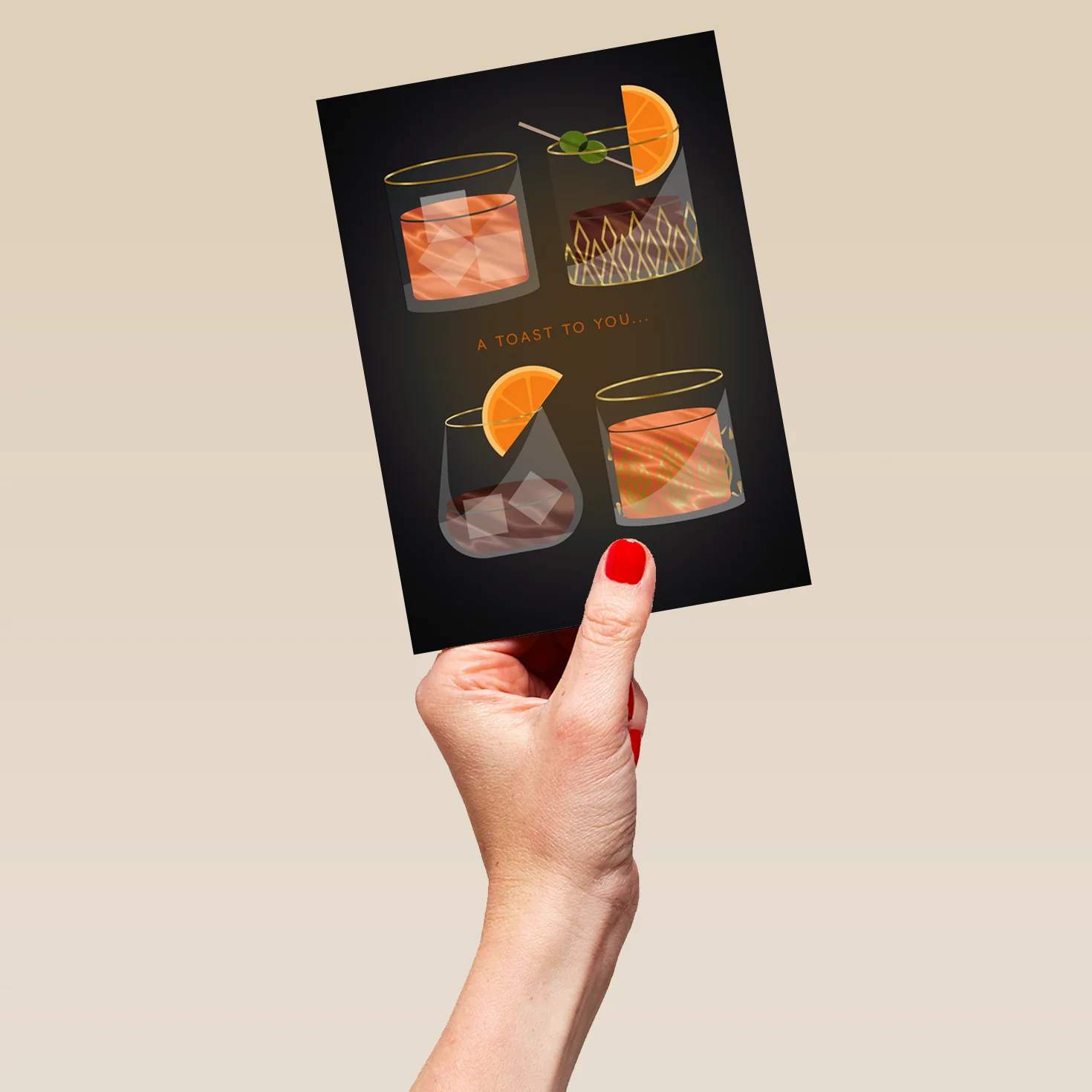 Personalised 'A Toast to You' Drinks Glasses Design Birthday Card - Image 5