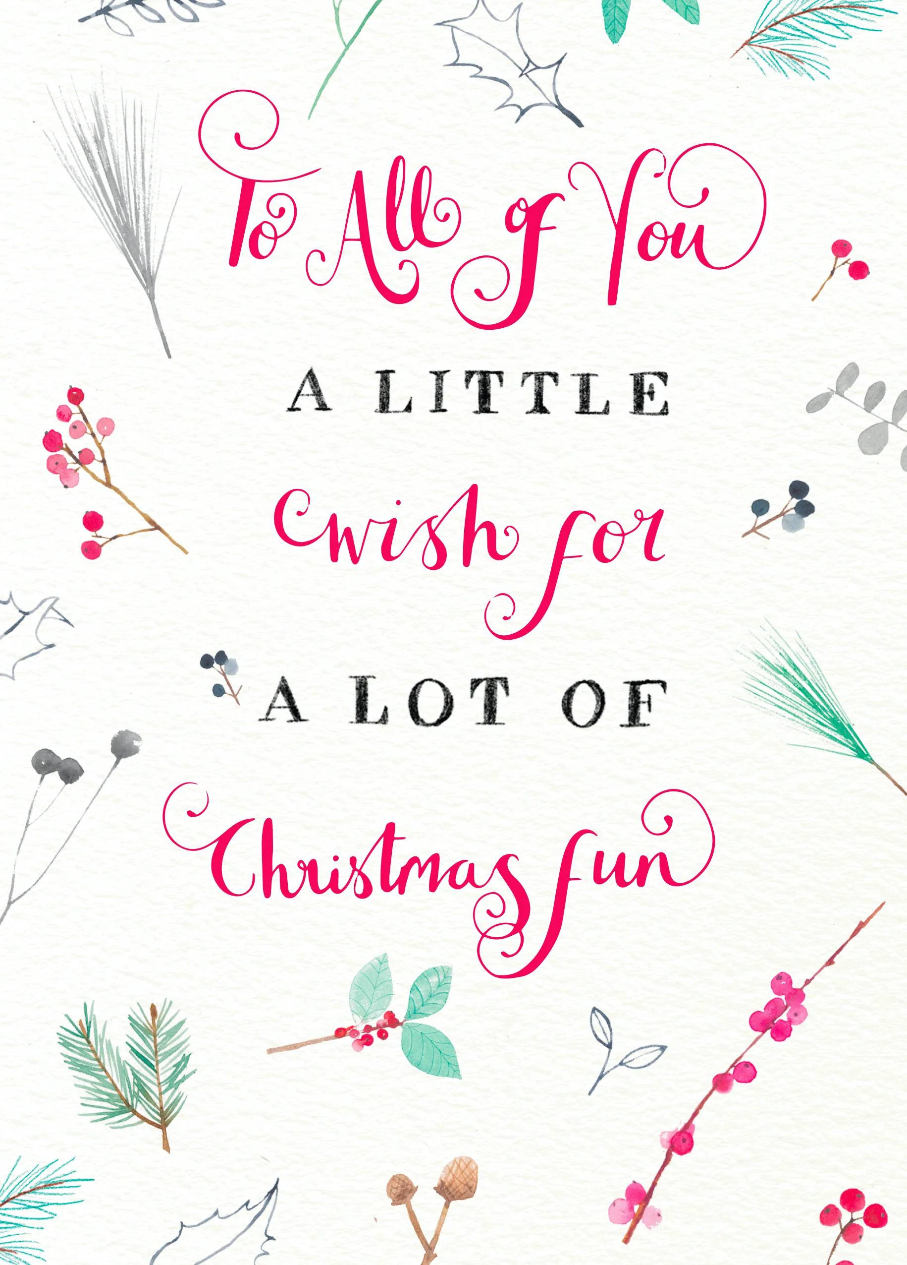Personalised A Winter Wish Christmas Card to All of You
