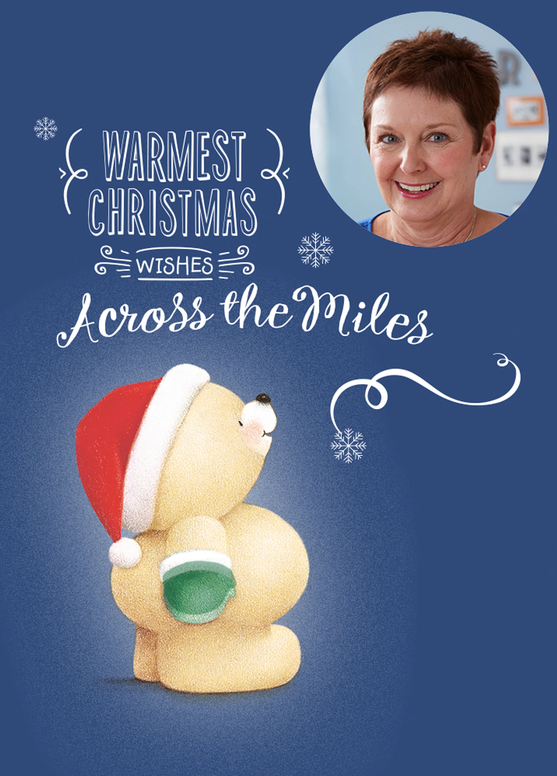 Personalised Across The Miles Forever Friends Wishes Photo Christmas Card