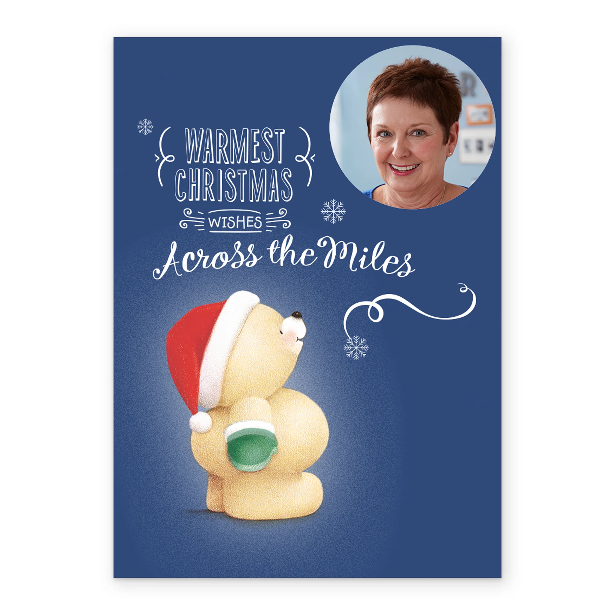 Personalised Across The Miles Forever Friends Wishes Photo Christmas Card - Image 2