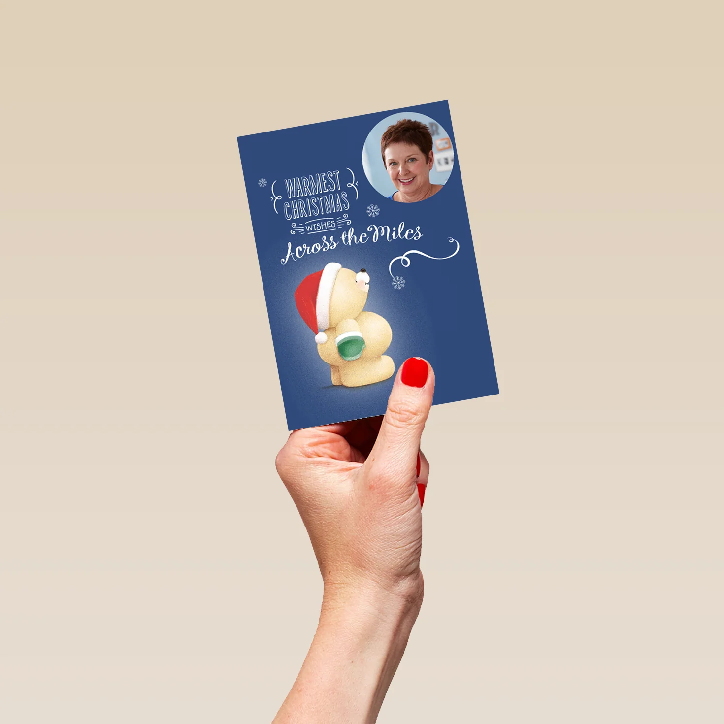 Personalised Across The Miles Forever Friends Wishes Photo Christmas Card - Image 4