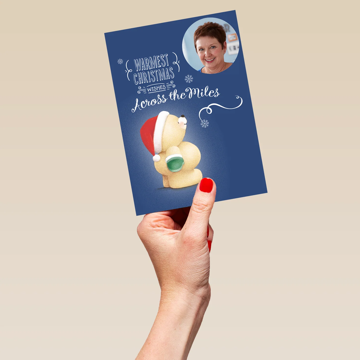 Personalised Across The Miles Forever Friends Wishes Photo Christmas Card - Image 5