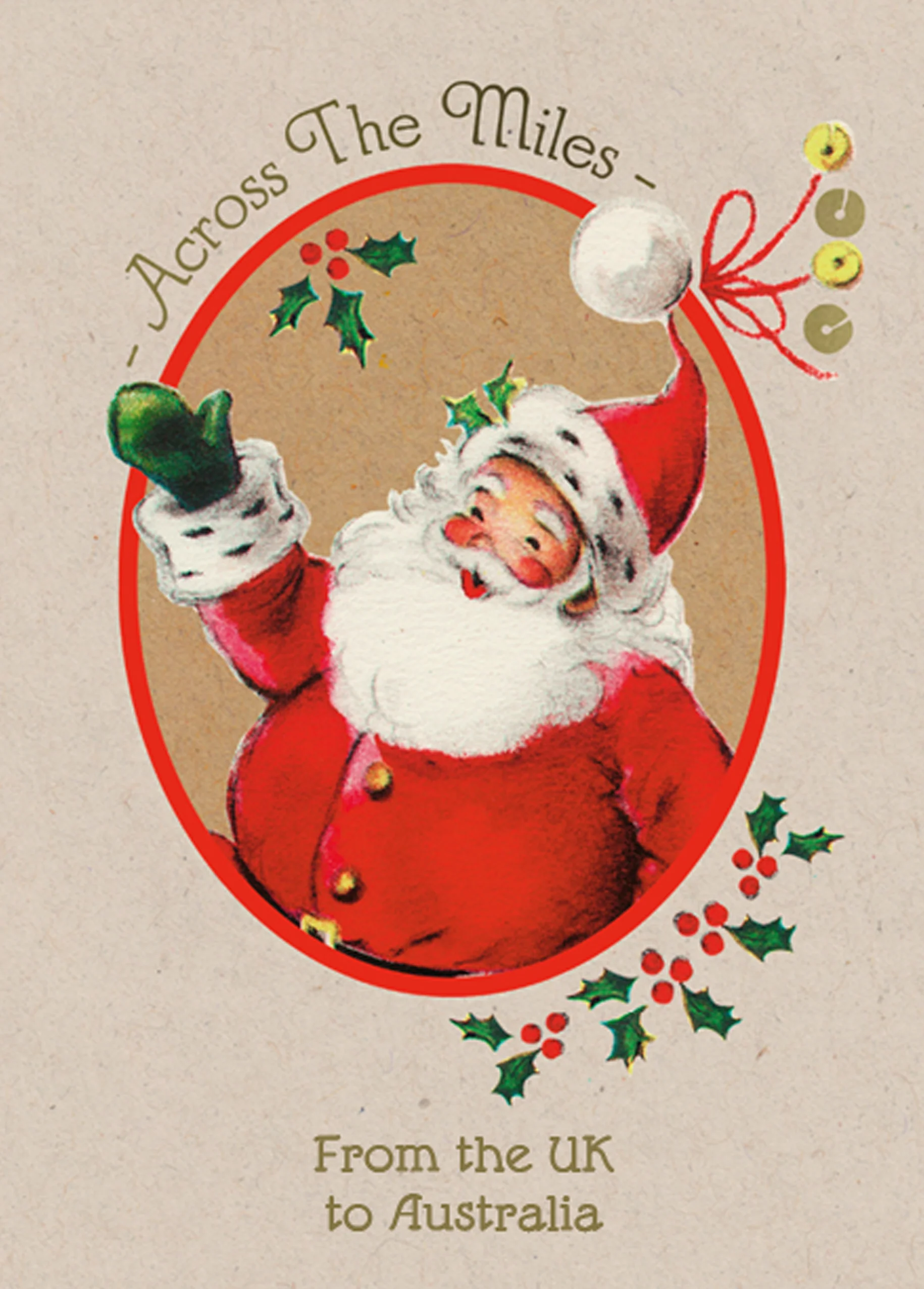 Personalised Across The Miles Sweet Santa Christmas Card