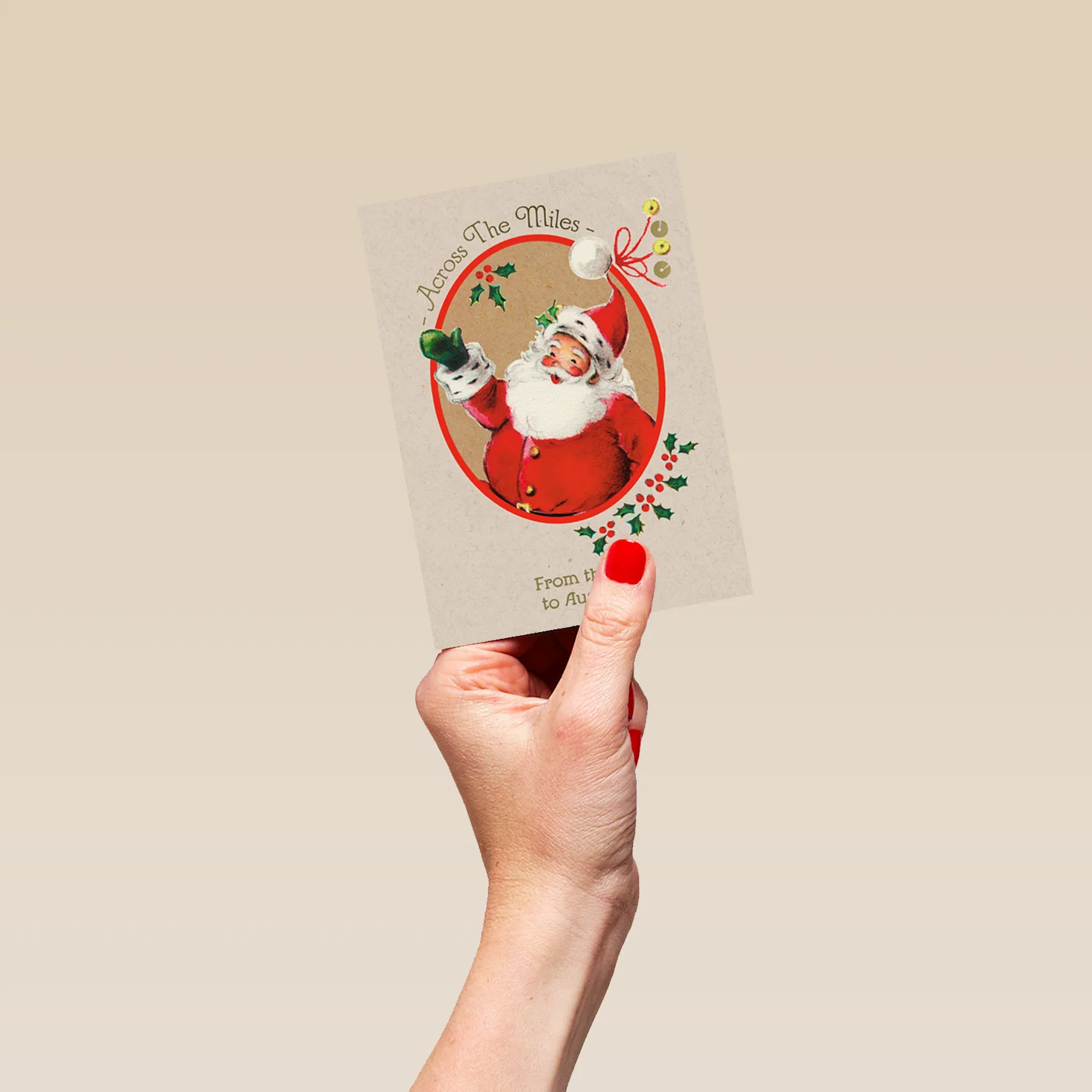 Personalised Across The Miles Sweet Santa Christmas Card - Image 4