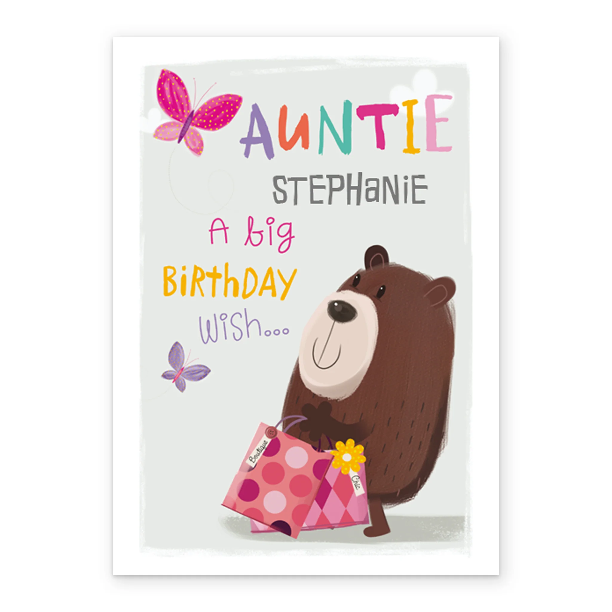 Personalised All About Gus Bear Birthday Card For Auntie - Image 2