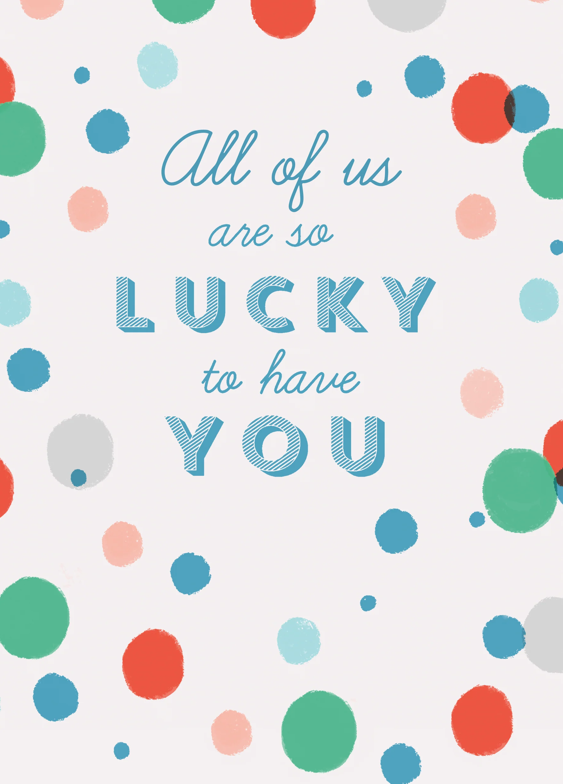 Personalised All of Us So Lucky To Have You Mother's Day Card