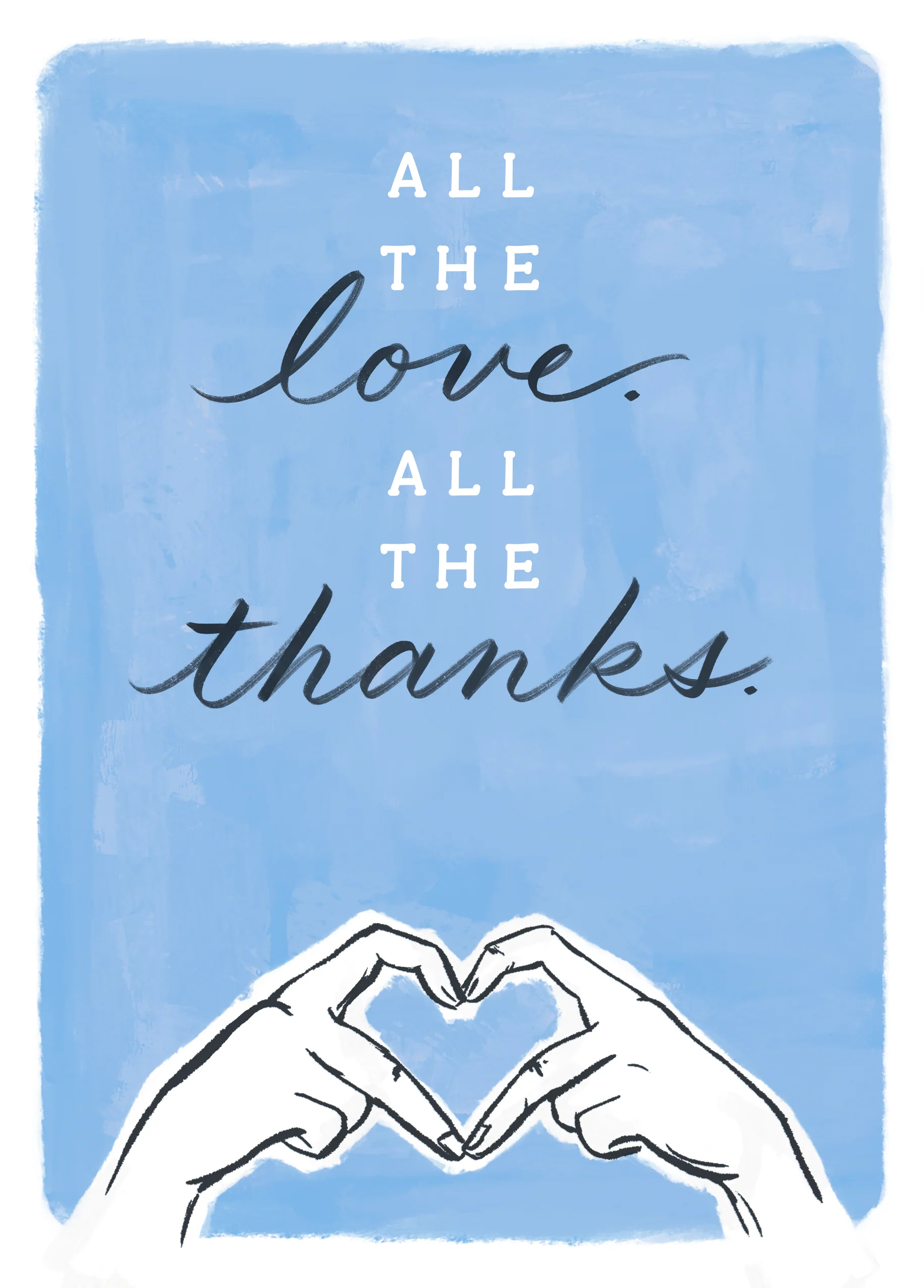 Personalised 'All the Love' Thank You Card