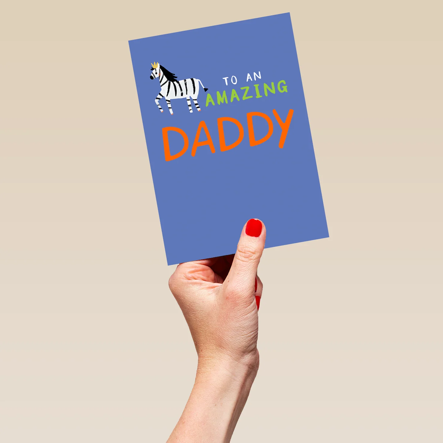 Personalised Amazing Daddy Illustrated Contemporary Zebra Card - Image 5