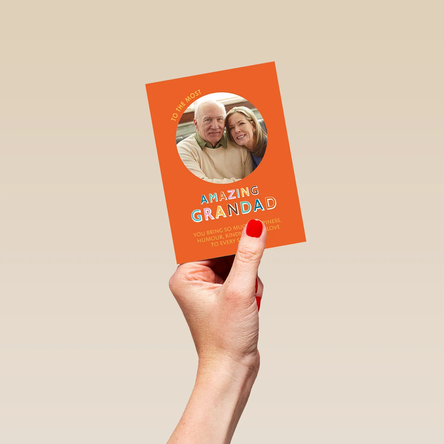 Personalised Amazing Grandad Colourful Text Photo Card - Image 4