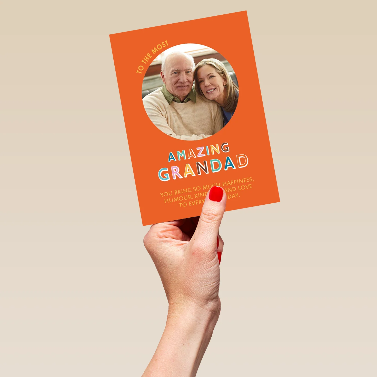 Personalised Amazing Grandad Colourful Text Photo Card - Image 5