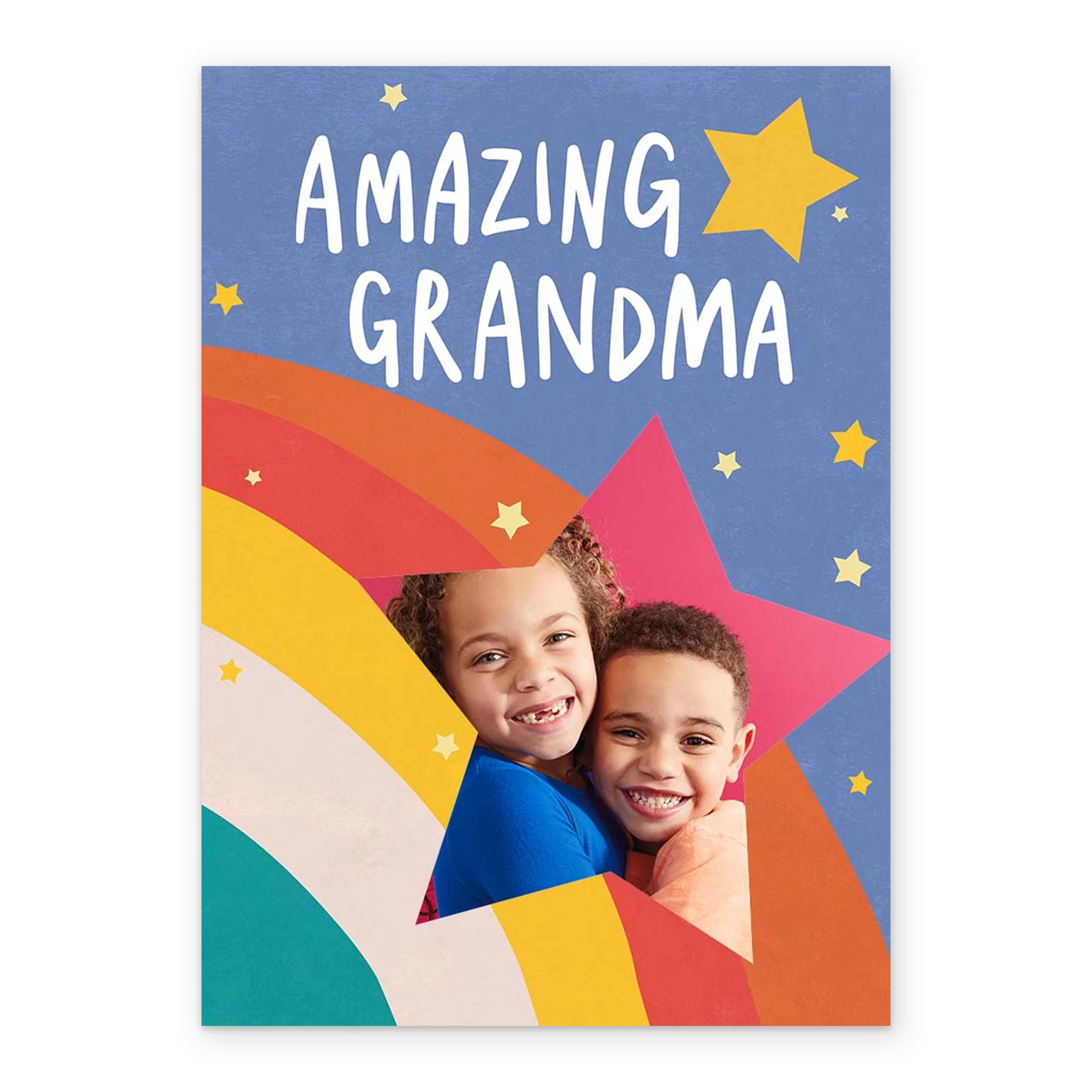 Personalised Amazing Grandma Star Rainbow Photo Card - Image 2